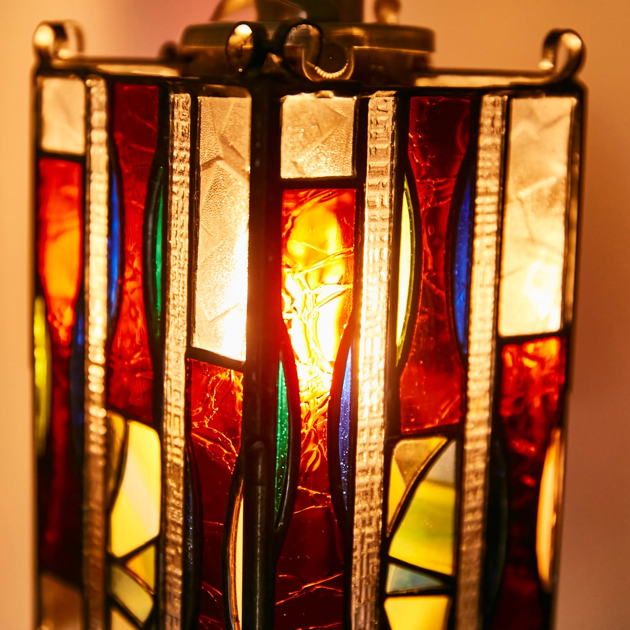 ペンダントライト 昭和レトロガラス x アンティークガラス [組