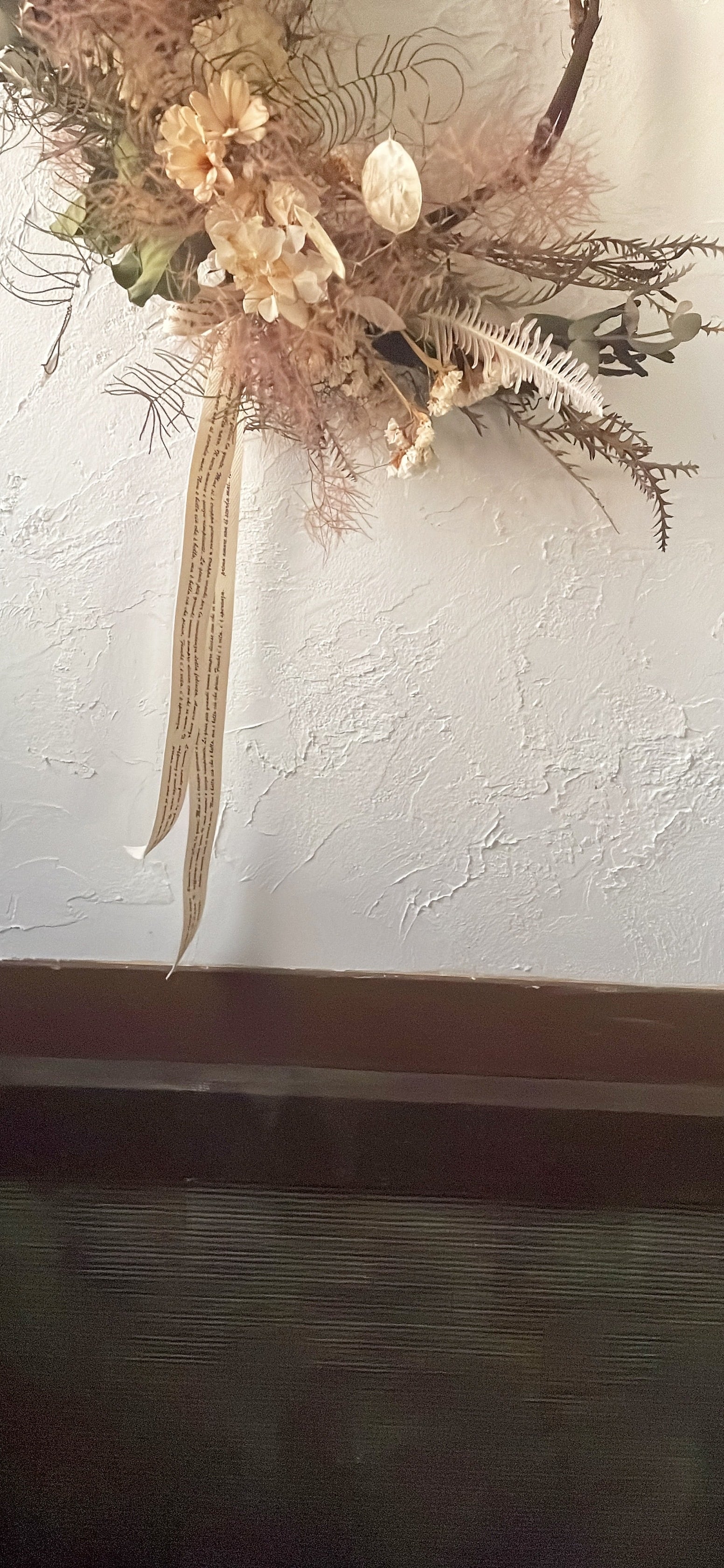 スモークツリーの動きあるナチュラルハーフリース○ドライフラワー