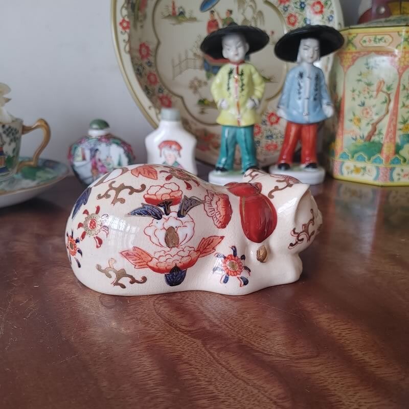 Andrea by Sadek 伊万里焼 眠り猫 置物 フィギュリン メイドイン