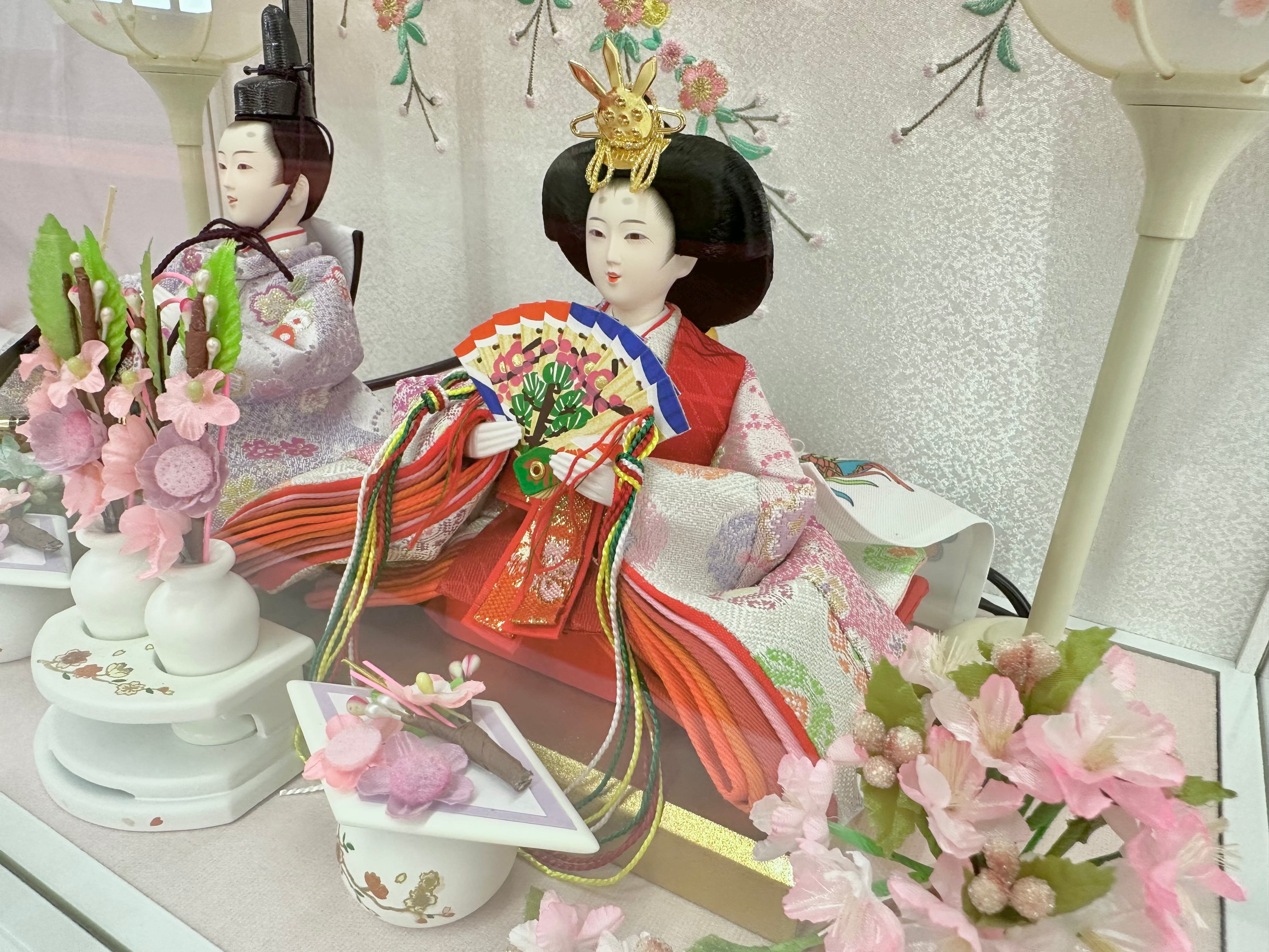 送料無料！ 雛人形 ひな人形 コンパクト 白枠ケース 親王飾(3-24-C1