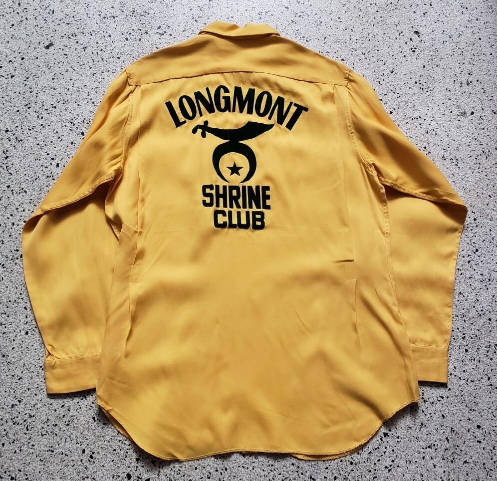 60s Nat Nast フリーメイソン 長袖ボーリングシャツ シュライナー