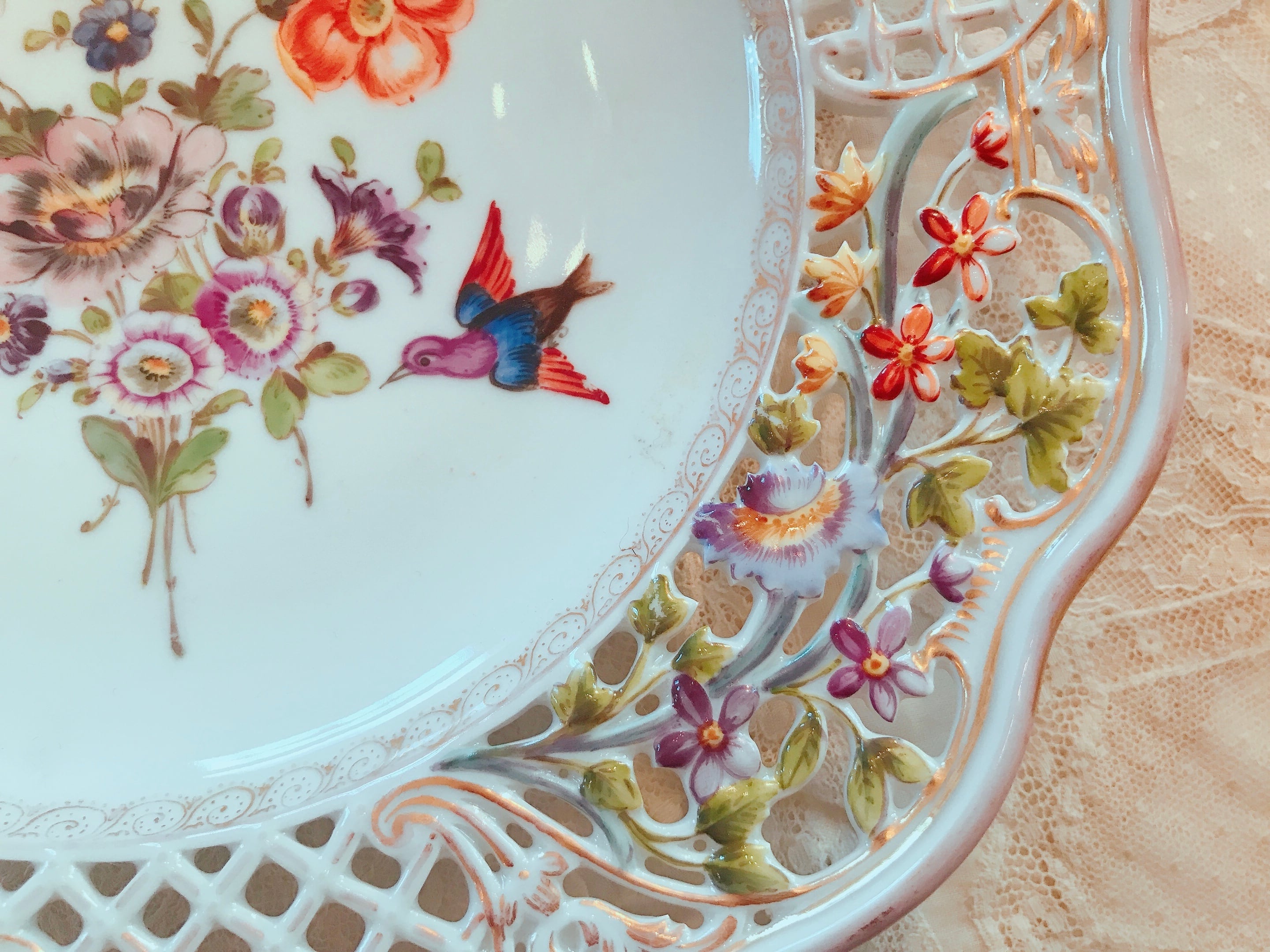 ドレスデン 透かし飾り絵皿 | AntiqueRose