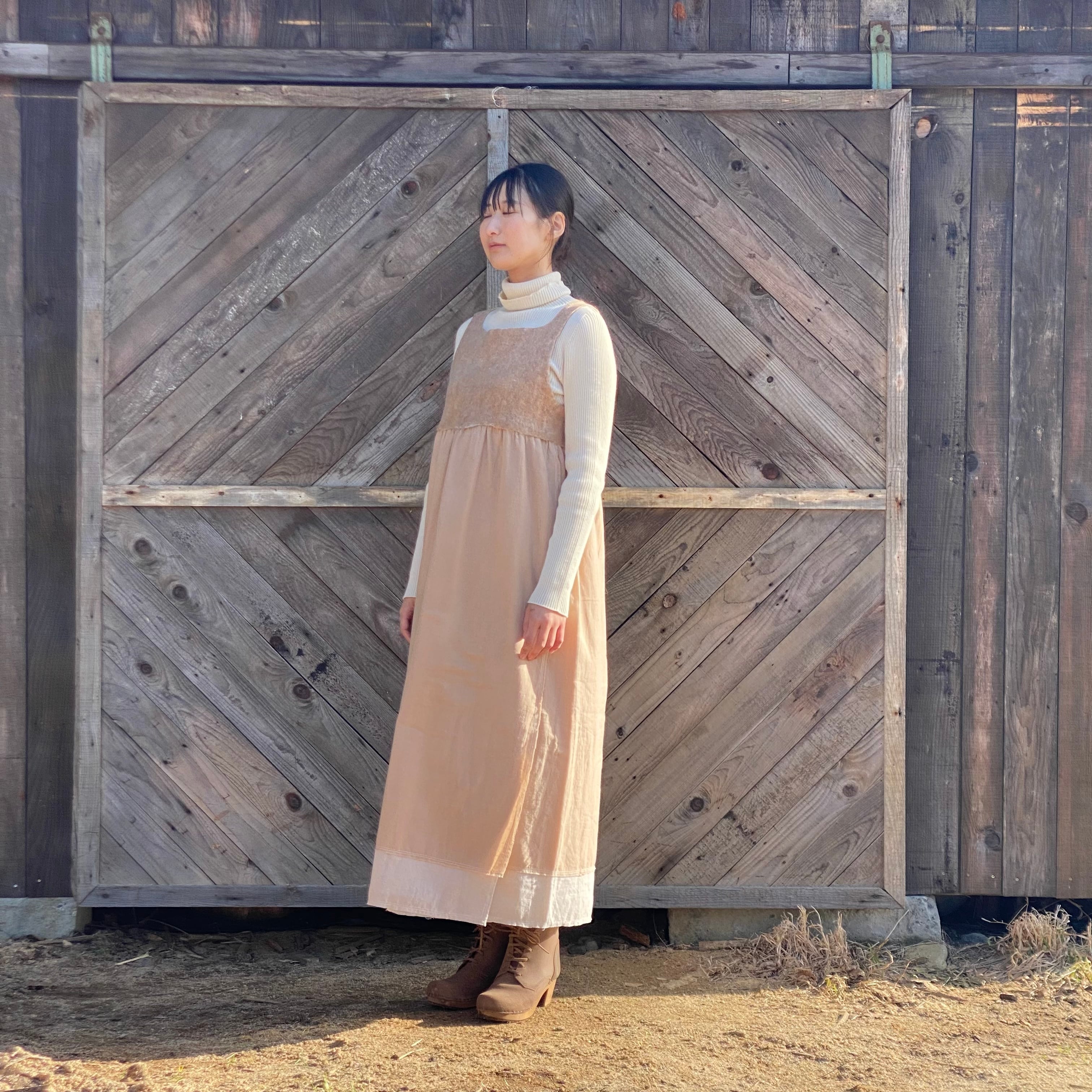 OPCL2-23007 ワンピースコリーヌ サイズ2 ピンクブラウン | 粗清草堂