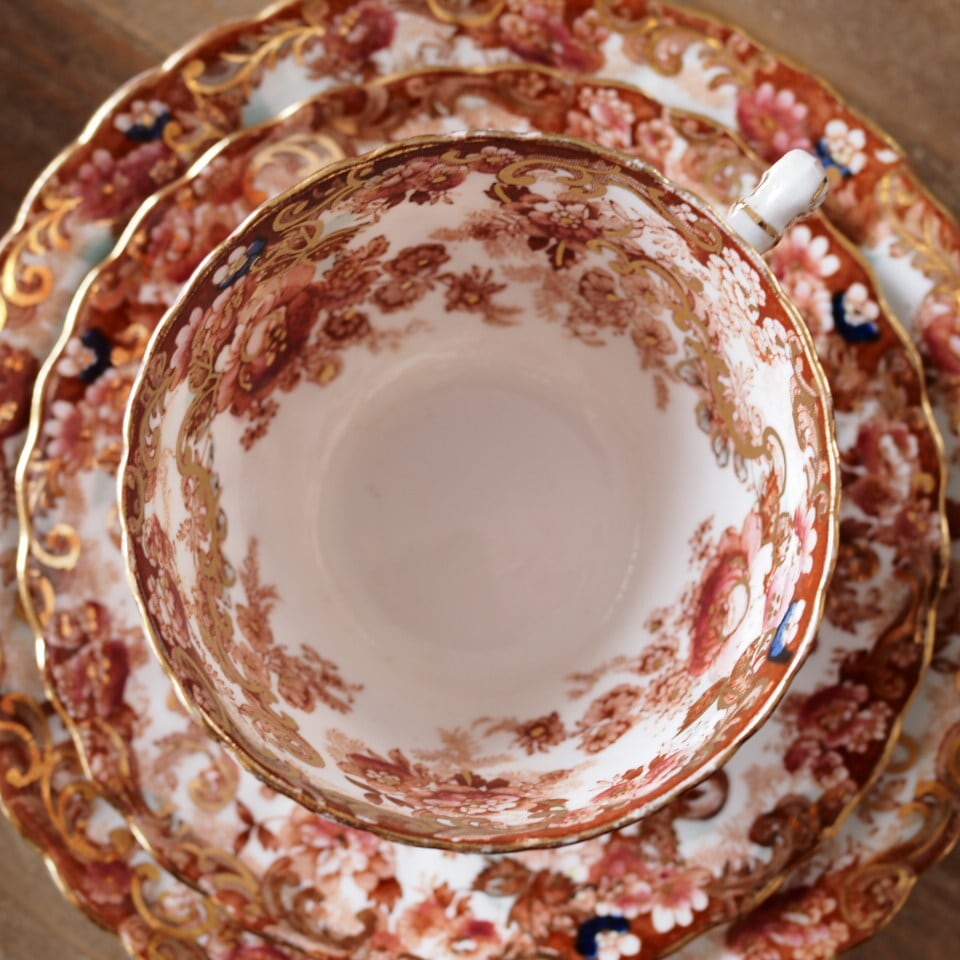 英国アンティーク サミュエルラドフォード イマリフラワー トリオA