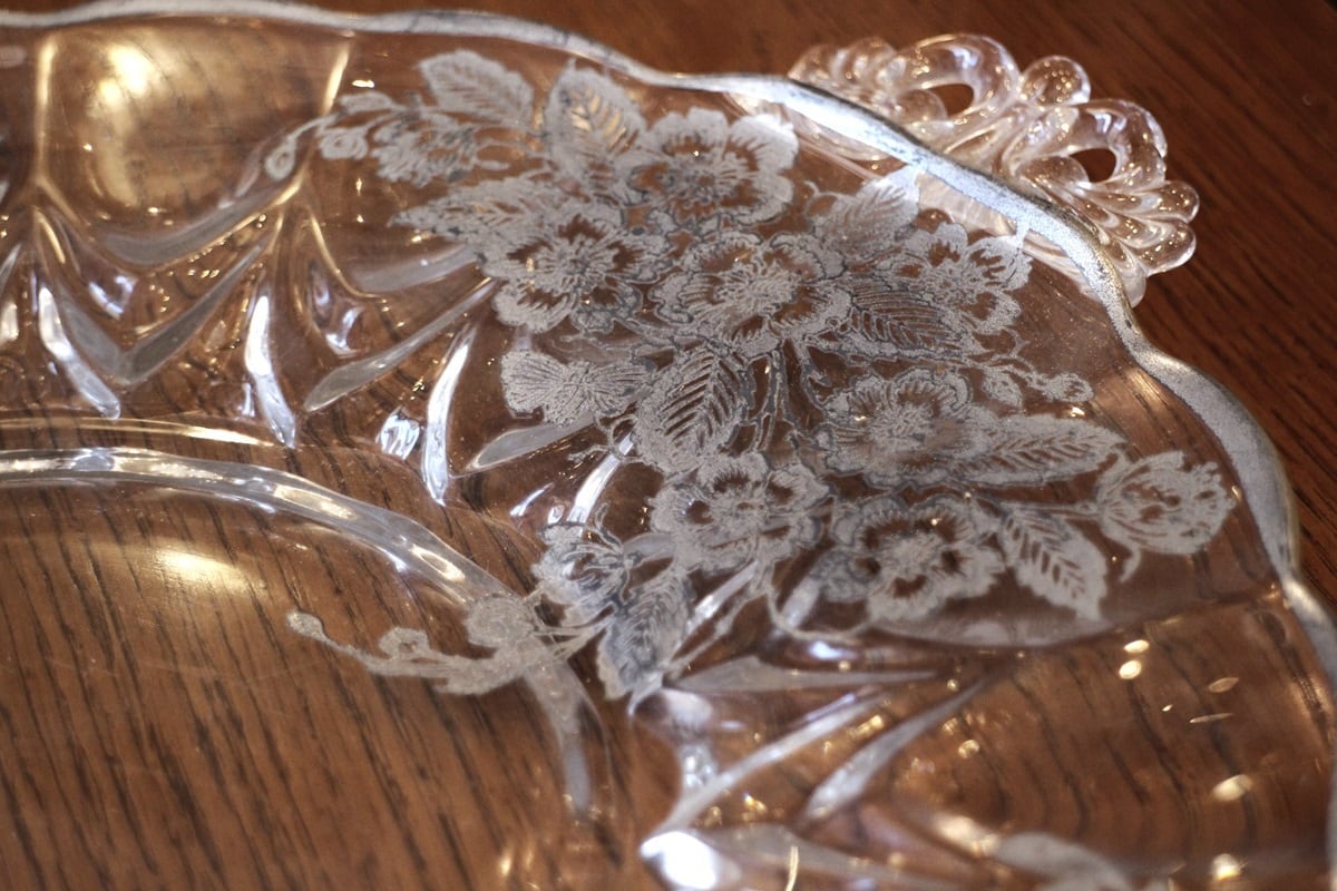 ヴィンテージ シルバーシティガラス社 シルバーオーバーレイクリスタル