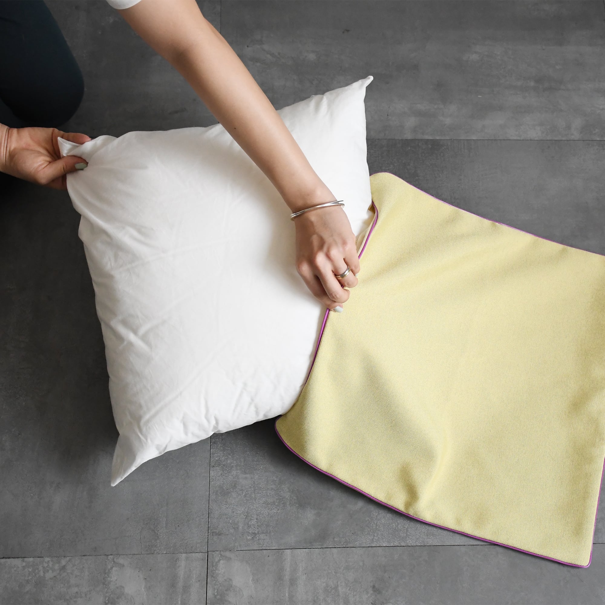 パイピング クッション カバー 