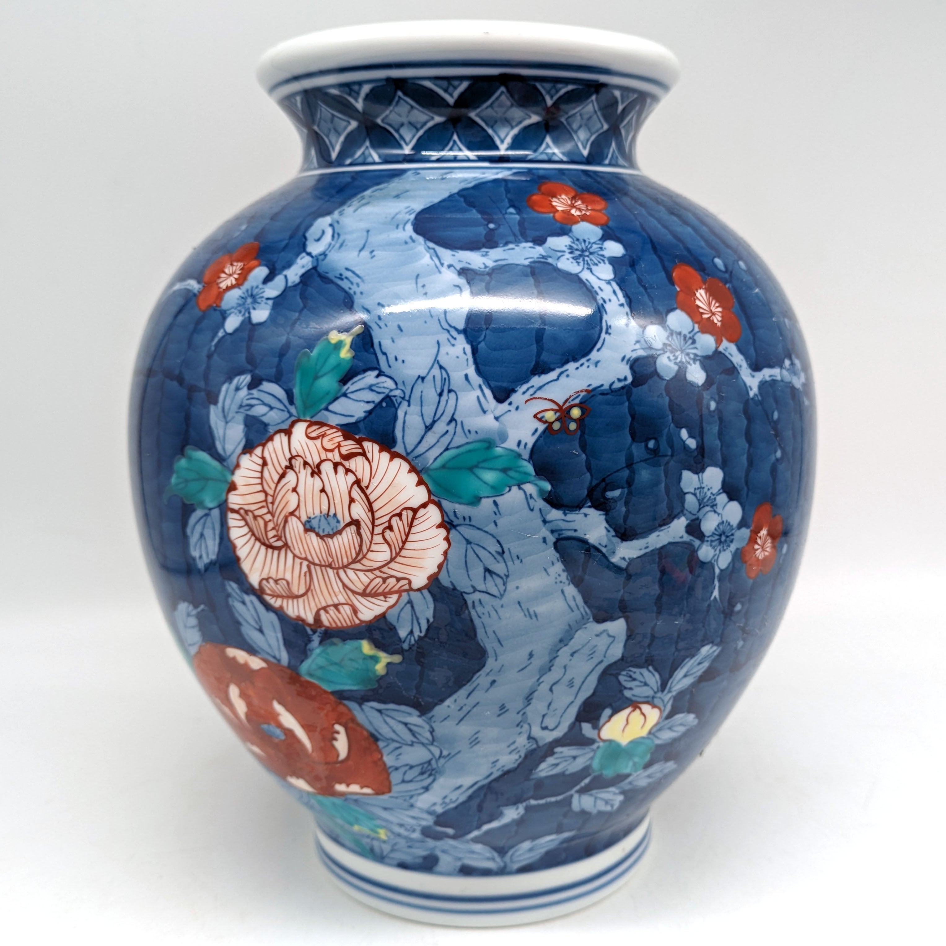 伊万里焼・鍋島焼・深山・花瓶・花器・フラワーべース・No.240120-08