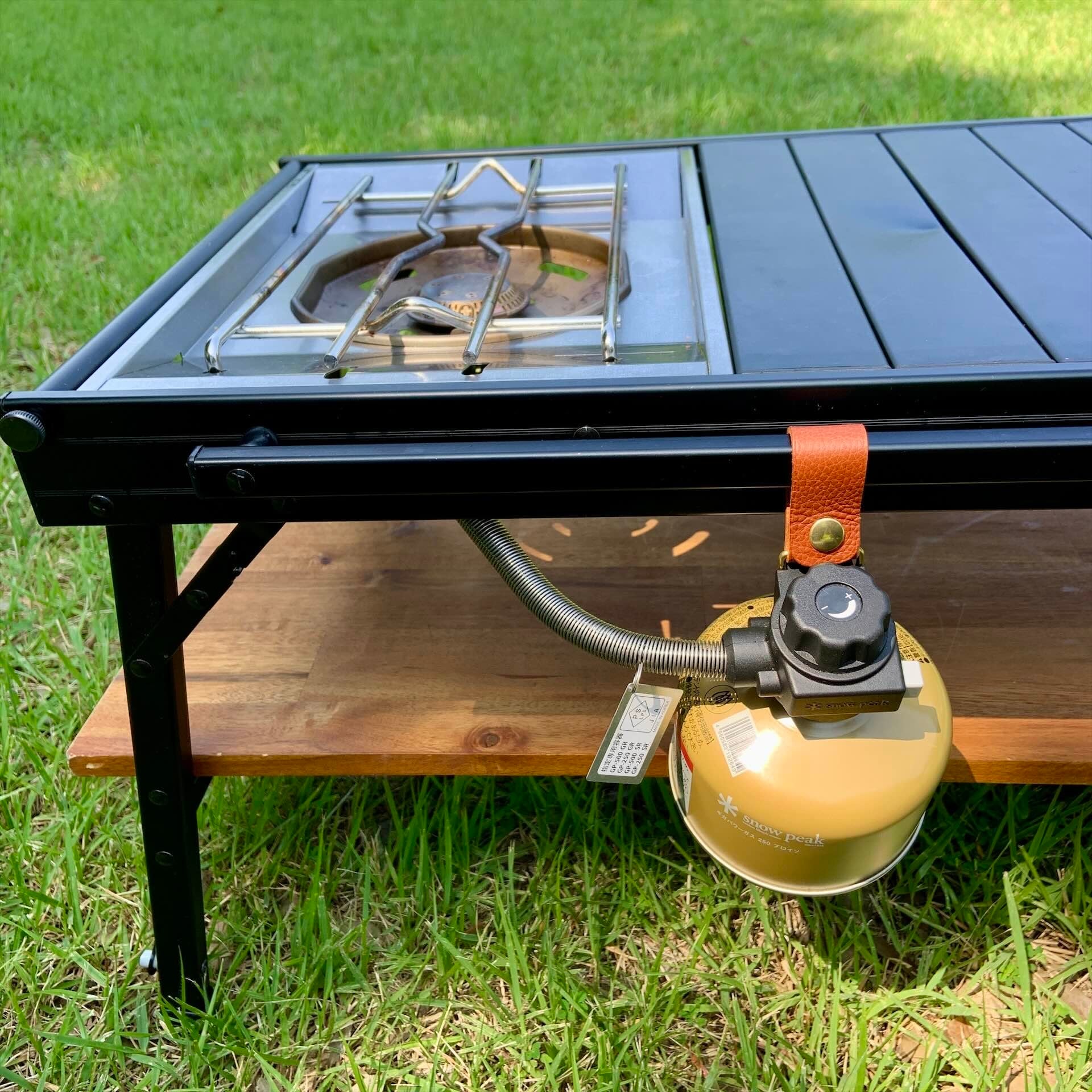 SnowPeak フラットバーナー専用》器具栓レザーホルダー | anbow