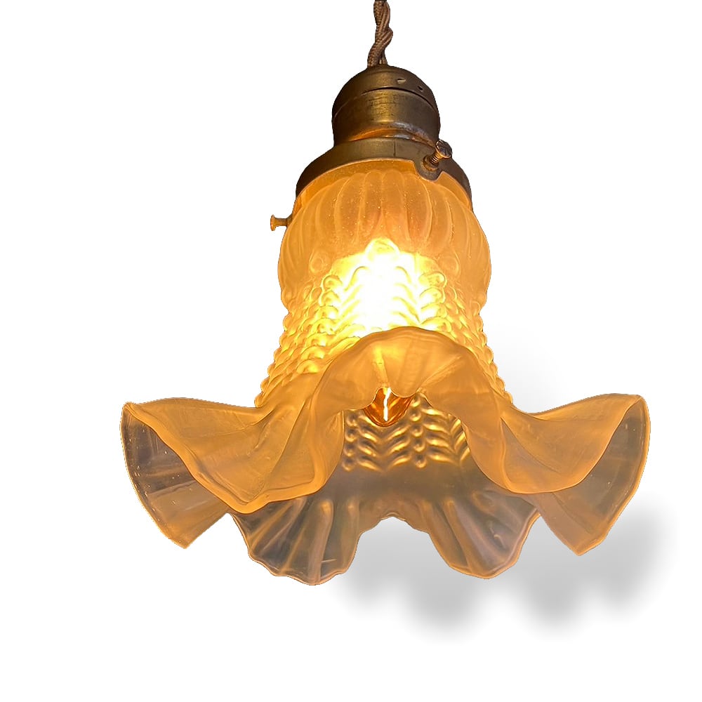 アンティーク ガラス フリルシェード ペンダントライト】 | ALL