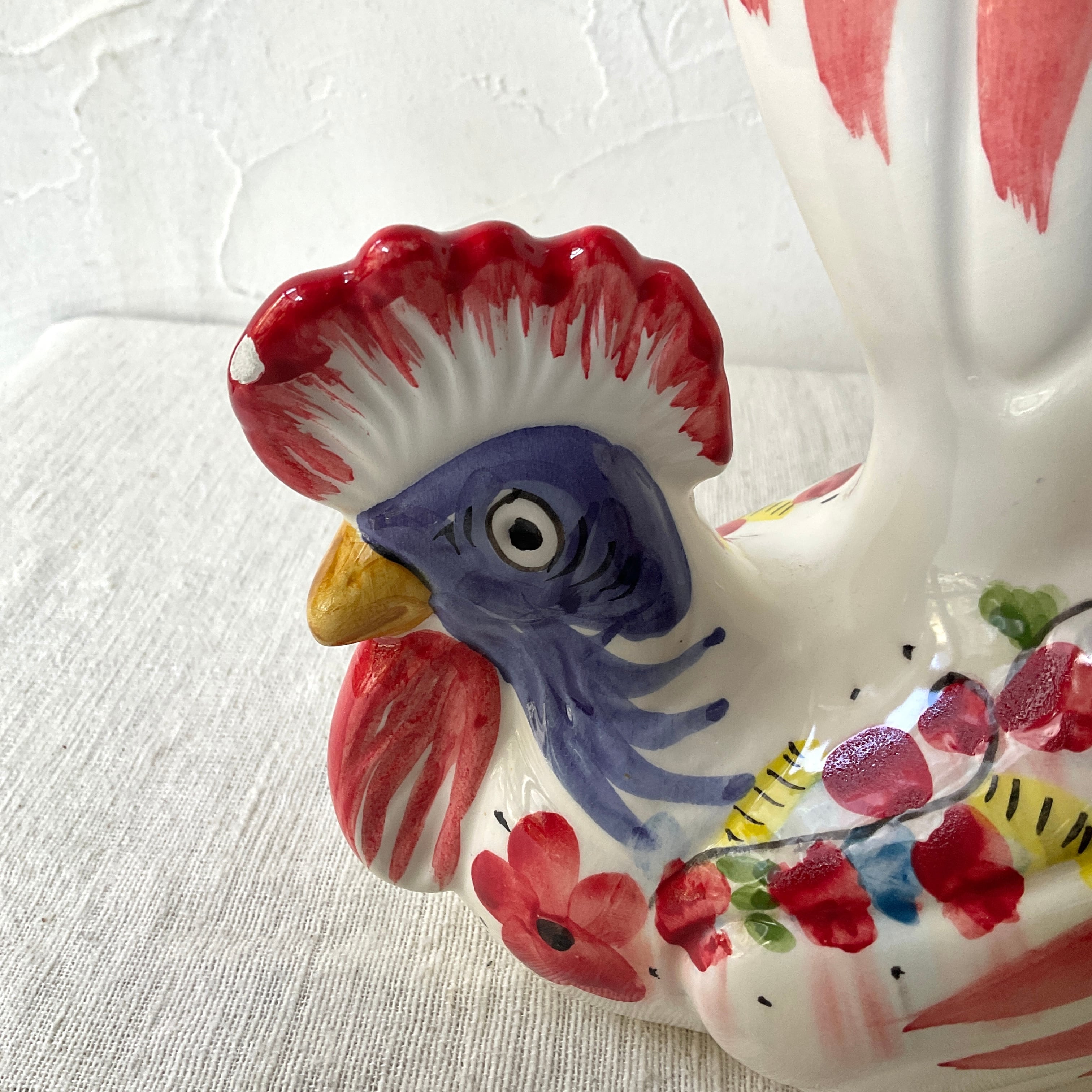 一部欠け有【イタリア陶器】にわとり花瓶（赤色） | 照明＆エシカル