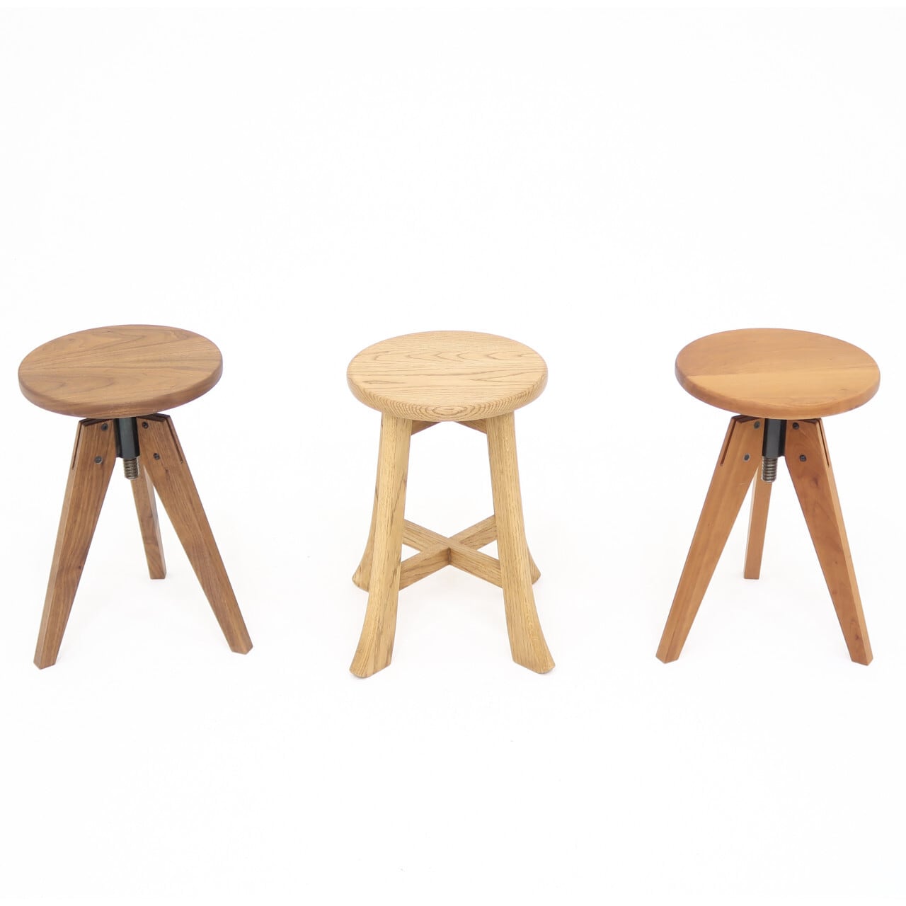 セール価格【昇降スツール】天然無垢ウォールナット材 丸椅子 木製