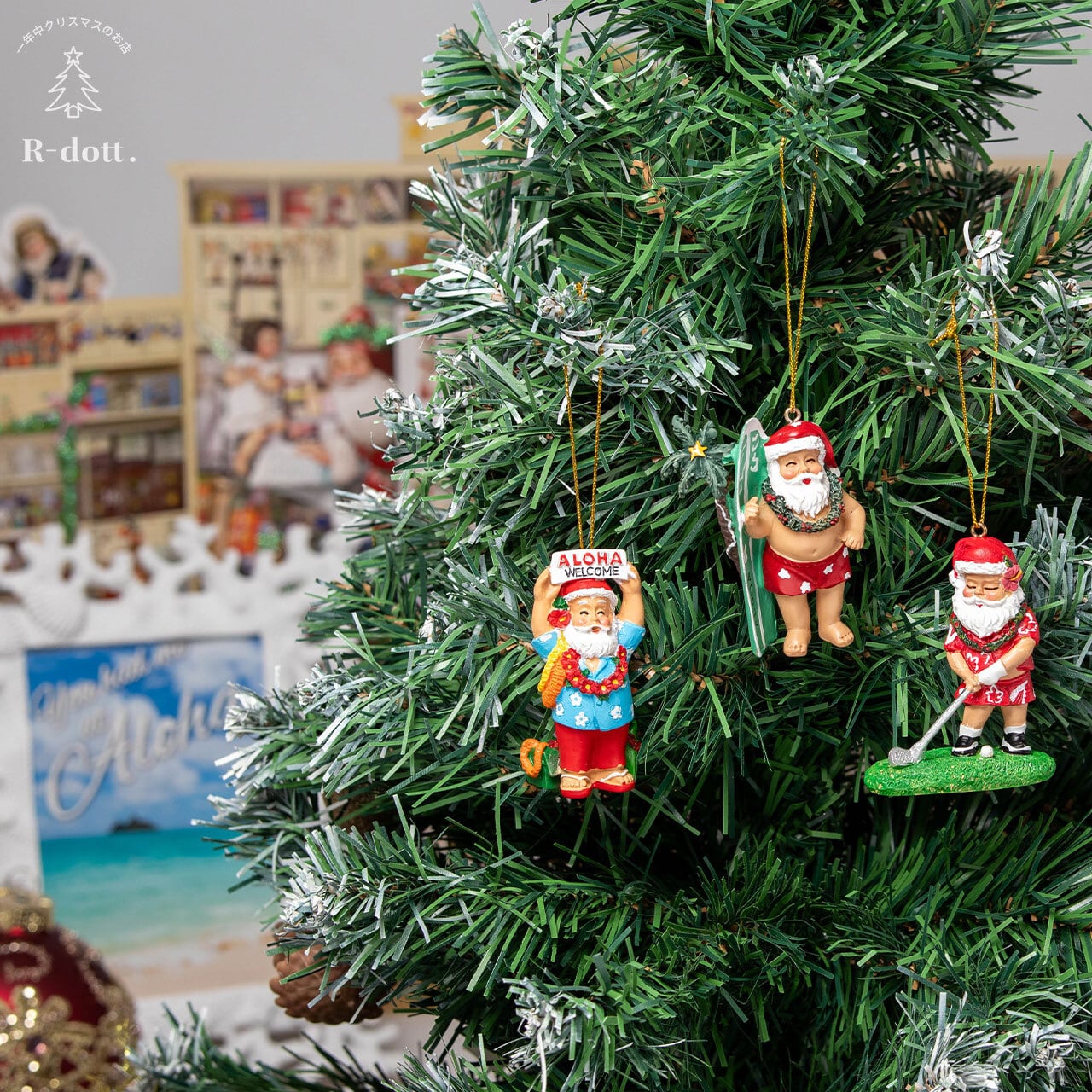 サンタグリーティング】ハワイアンサンタオーナメント(am-4HIP6601