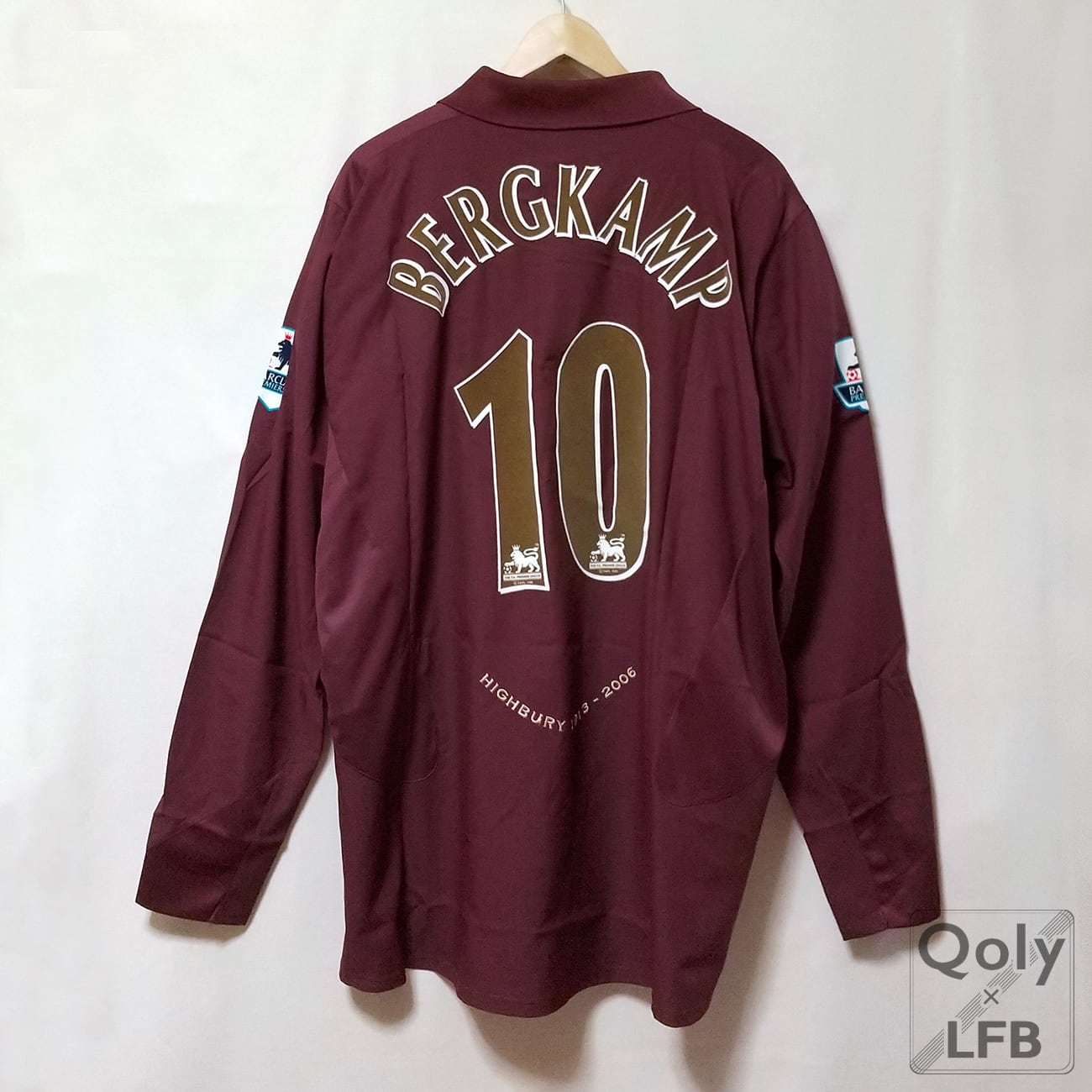 アーセナル 2005-06 Nike ホーム長袖 PLバッジ付き #10 BERGKAMP
