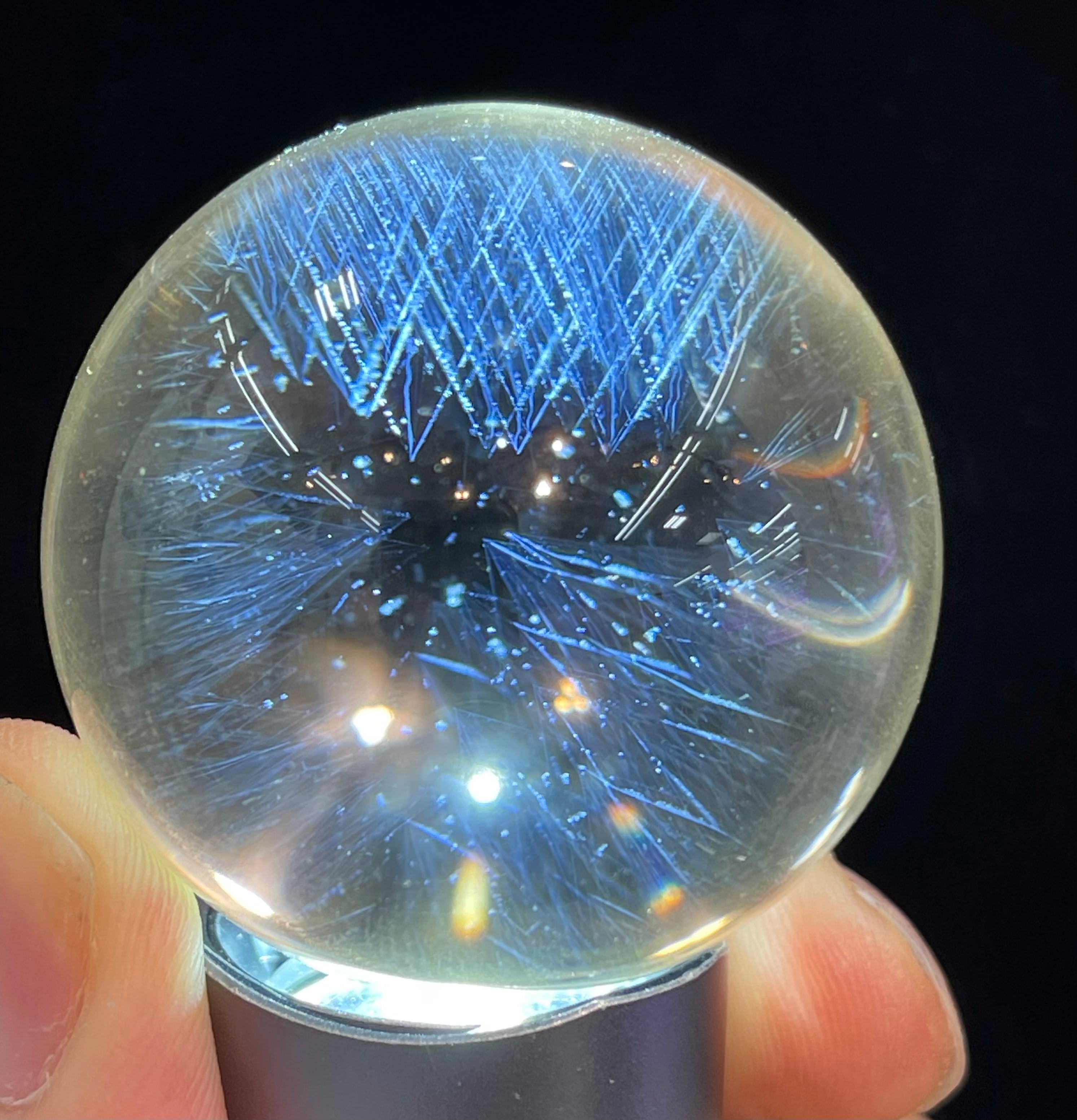 厳選！激レア！宝石質！ブルーエンジェルラダークォーツ丸玉43mm 天使