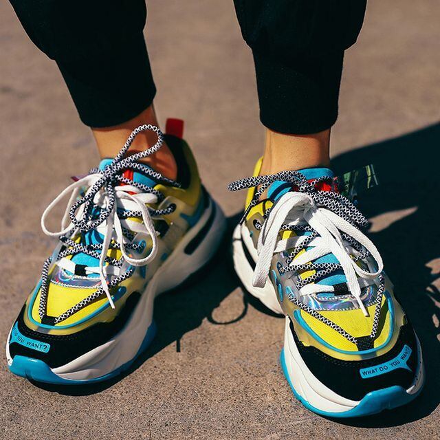 予約販売】スニーカー メンズ アグリースニーカー 厚底 靴 カラフル