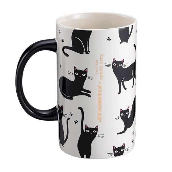 送料無料☆台湾Starbucks☆KATE SPADE ケイトスペード マグカップ 黒猫