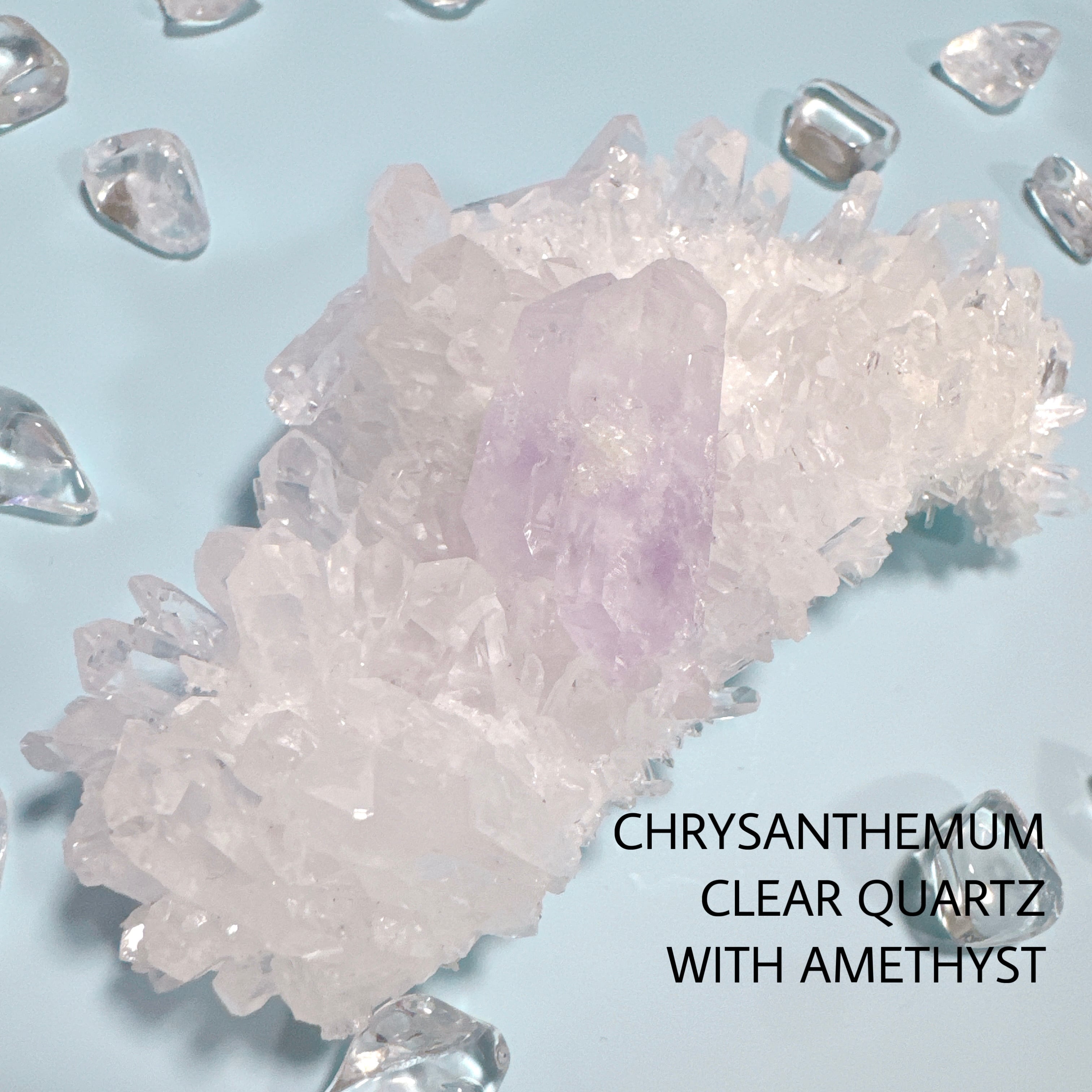 アメジスト共生 菊花水晶 クラスター 原石 天然石 | Rinolis-interior