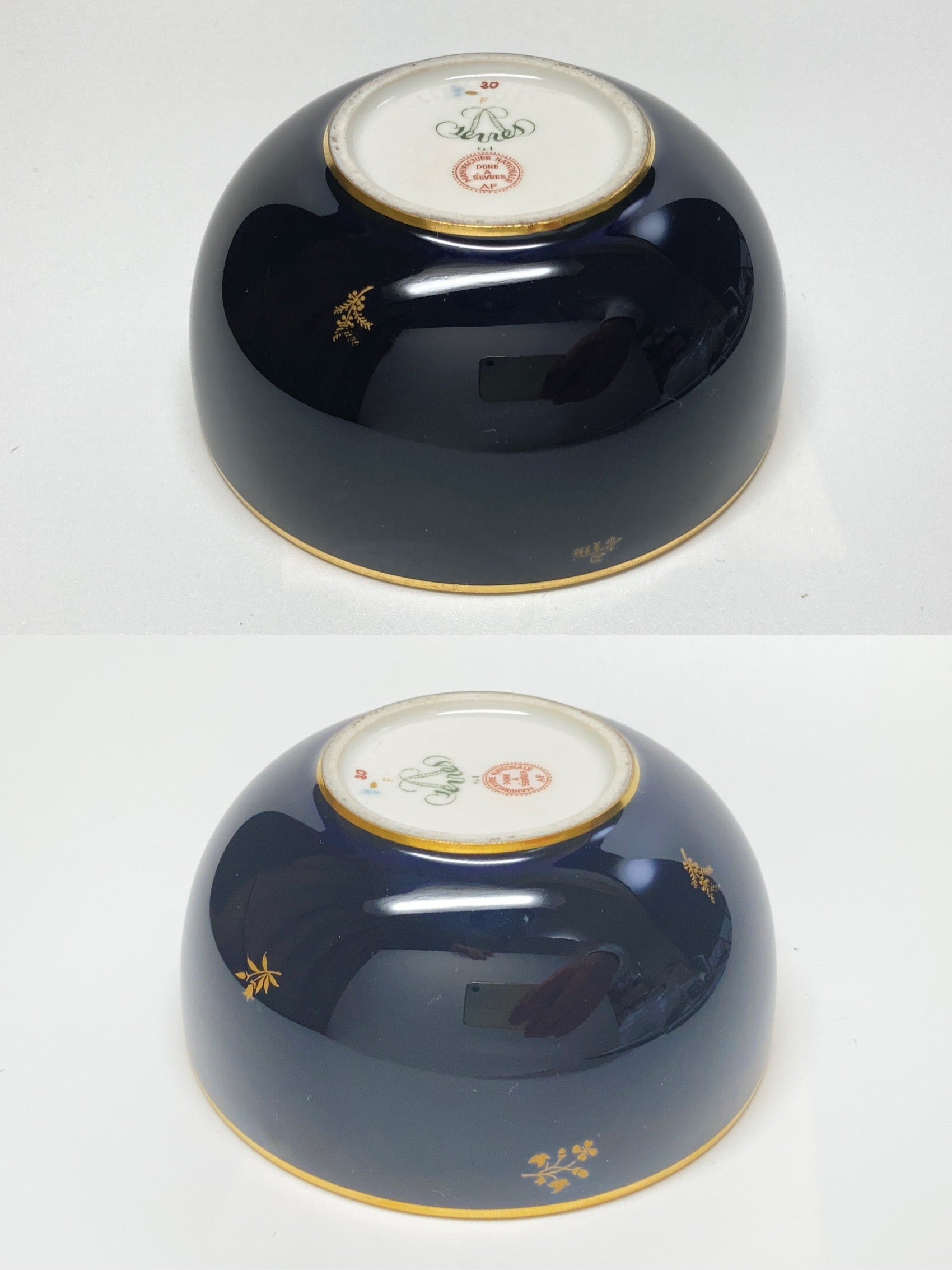 SEVRES セーブル 王者の青 ファットブルー 24金彩 小椀 小鉢 ボウル