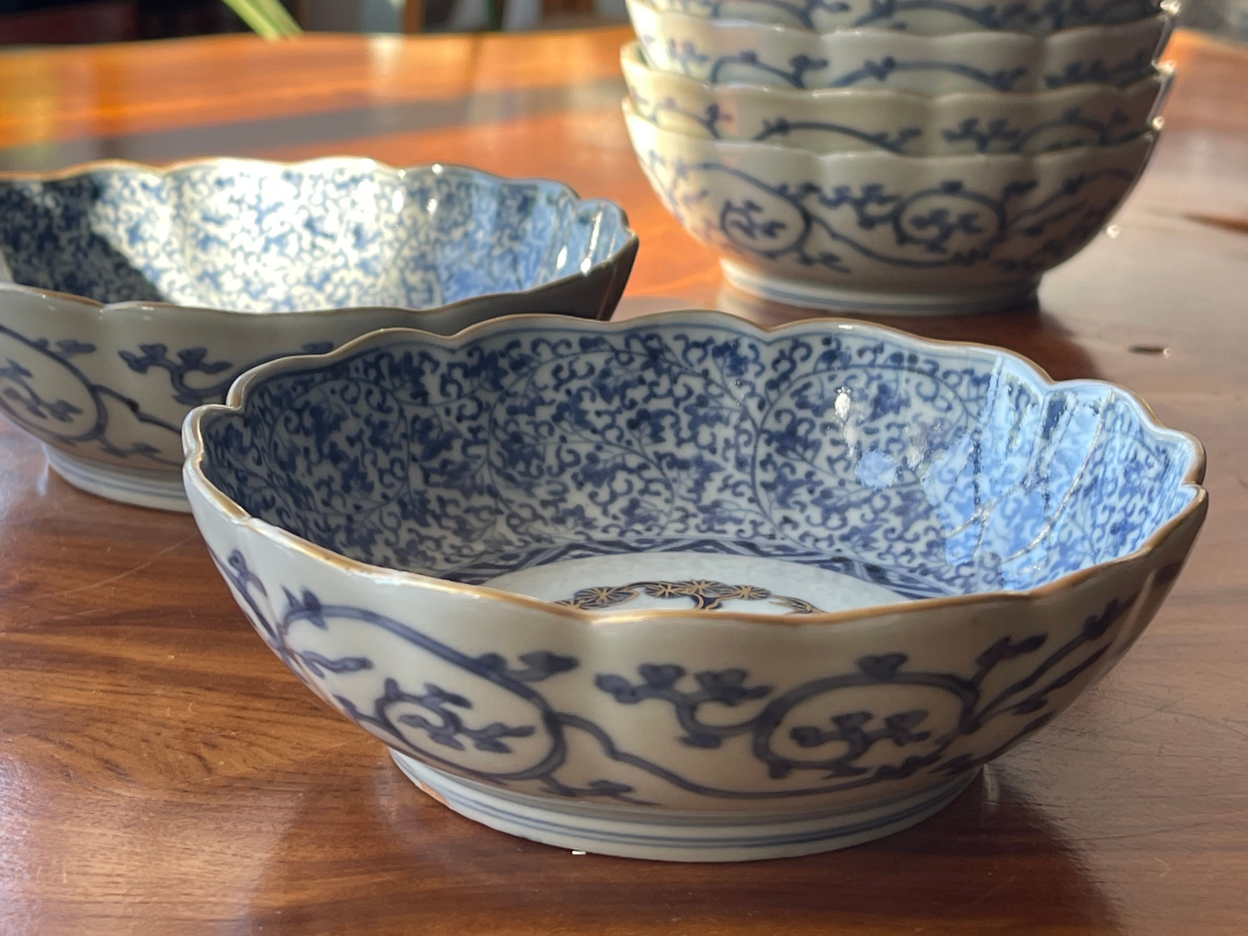 古伊万里 染付 花唐草文 膾皿 | (有)新原美術