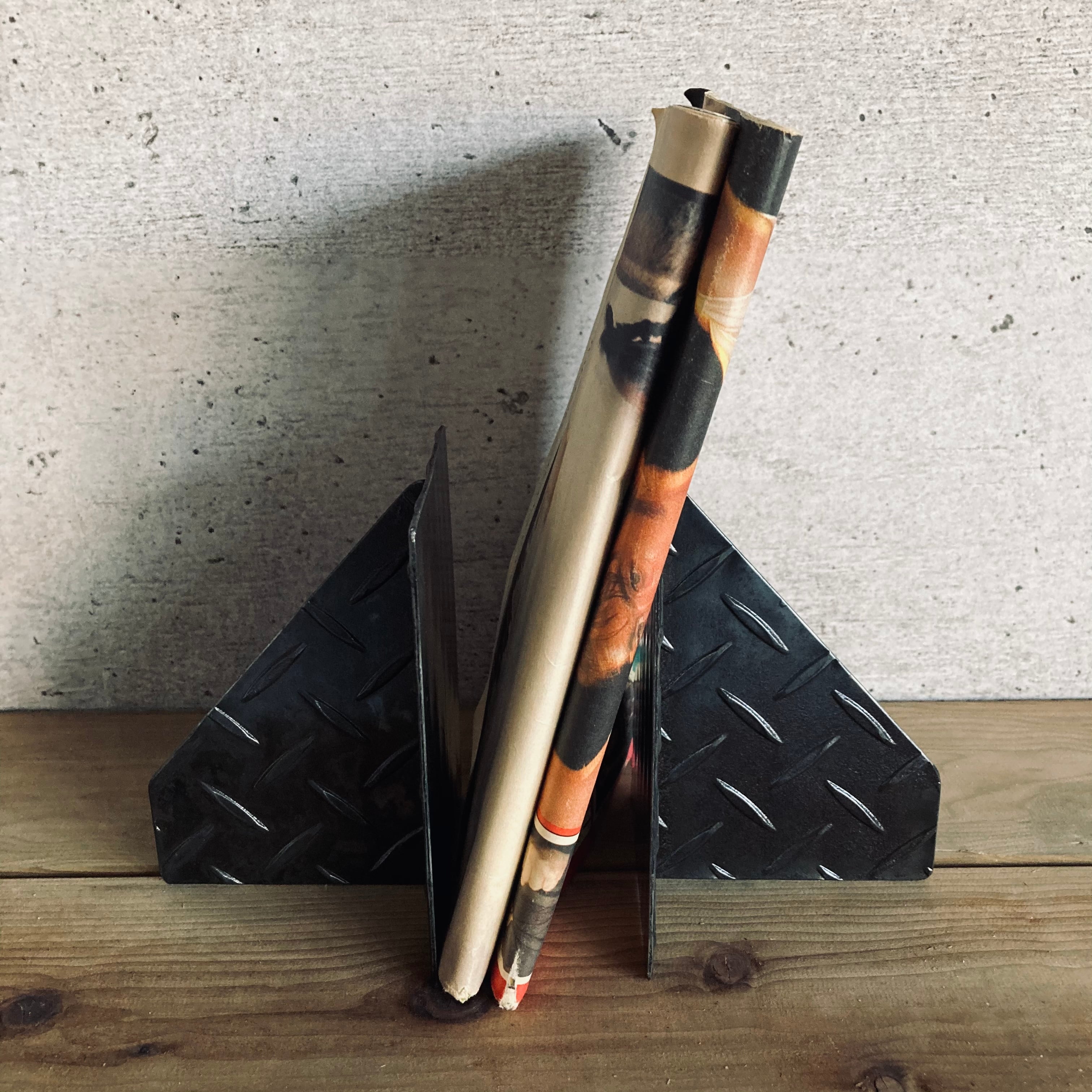 縞板 ブックスタンド 本立て インダストリアル インテリア雑貨 工業系