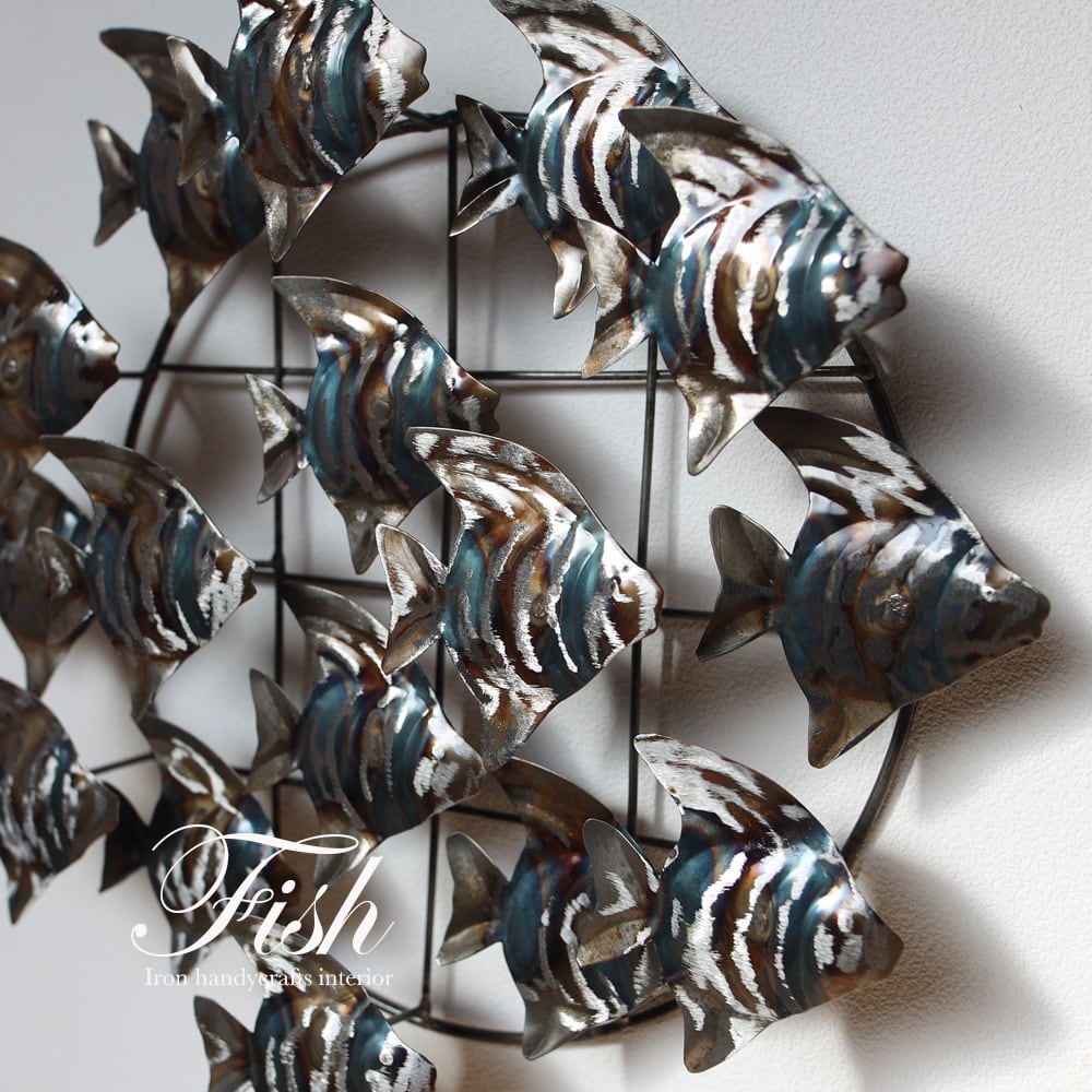 ミニtropical fishウォールデコ（小) (アイアンオブジェ,魚,壁掛け