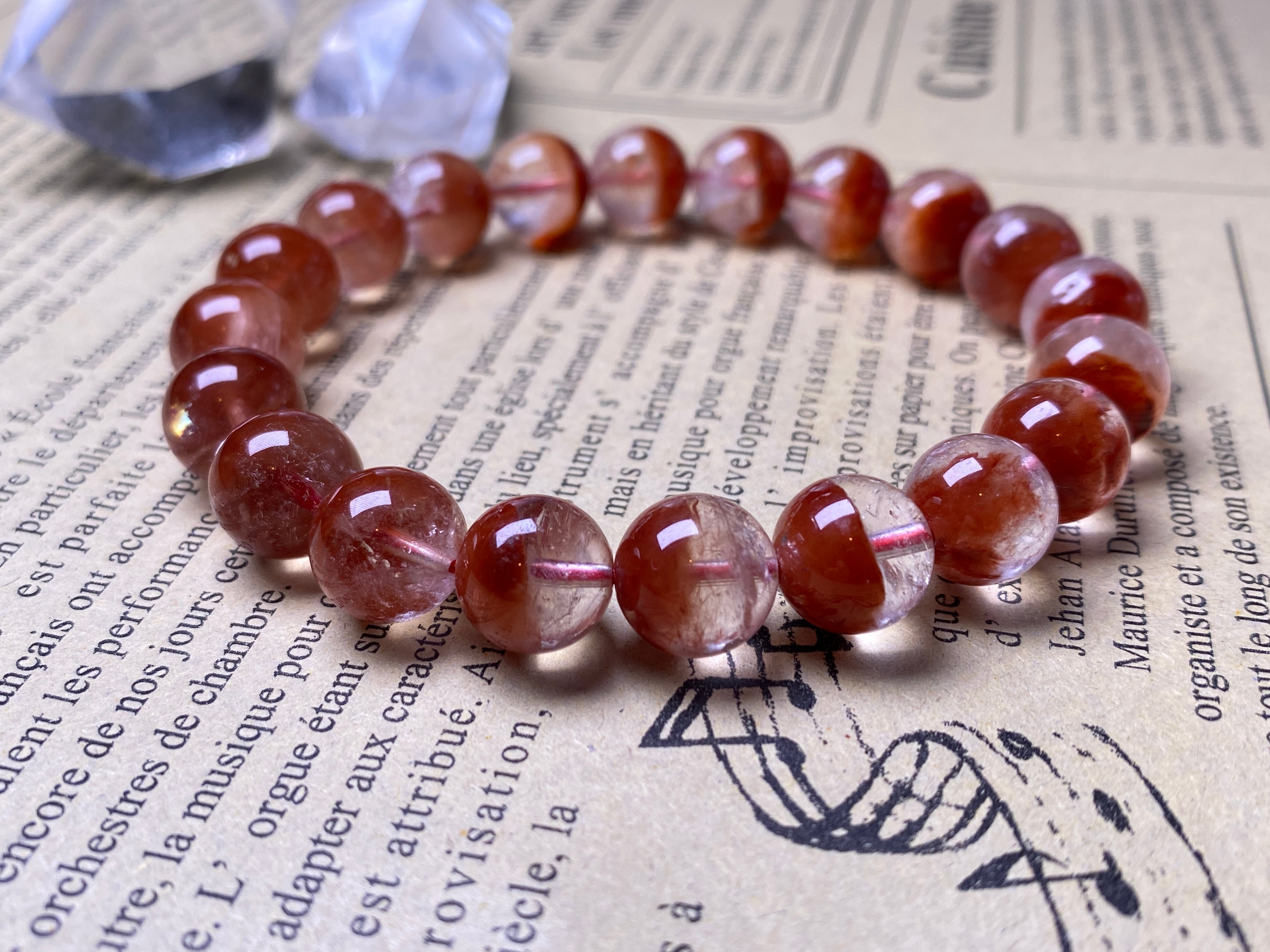 高品質No:1534天然石ファントムハーフサゲニティッククォーツ