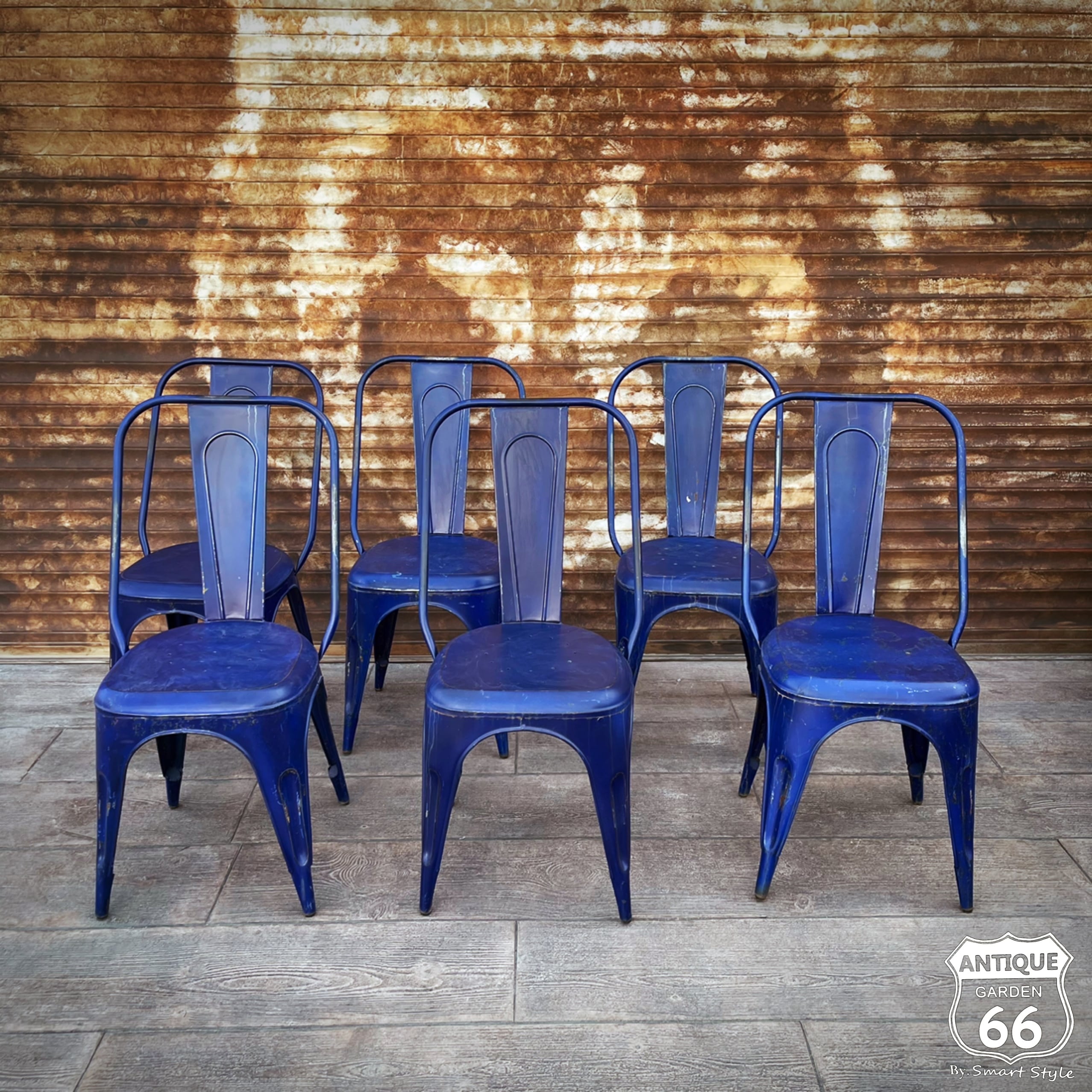 USA トリックス TOLIX A-CHAIR 青 ヴィンテージ スチール ガーデン