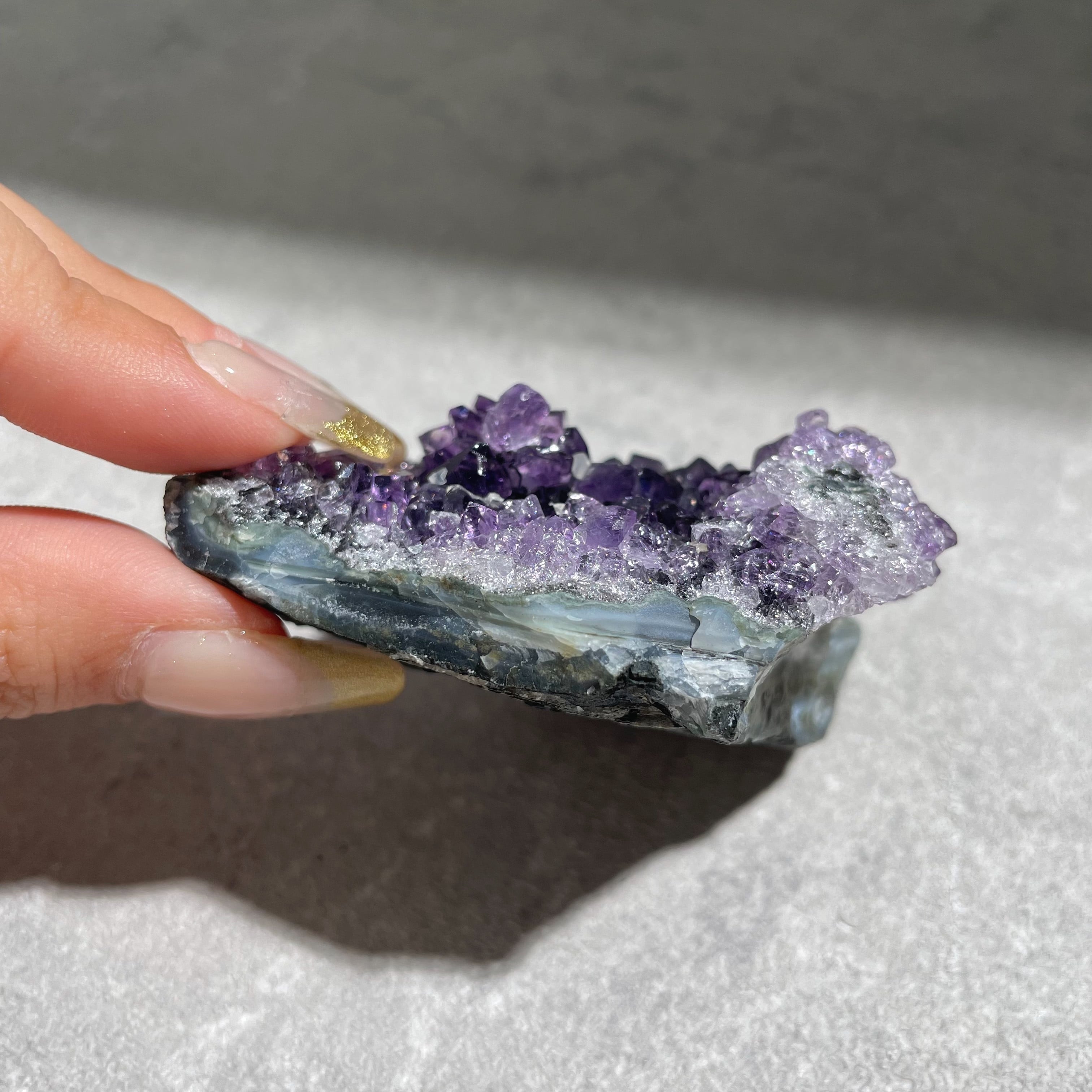 カルサイト共生◎アメジスト クラスター23◇ Amethyst ◇天然石・鉱物