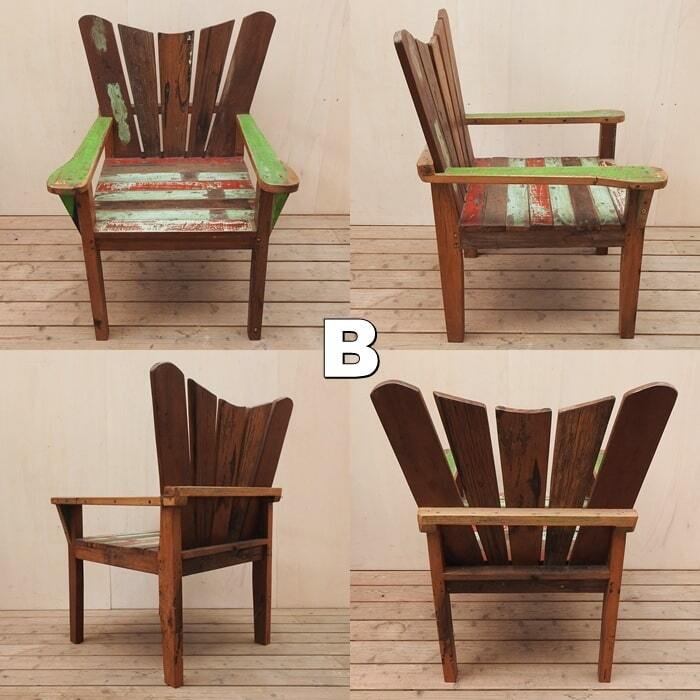 ボートウッド チェア 古材 リサイクルウッド 椅子 飾り台 花台 イス 木