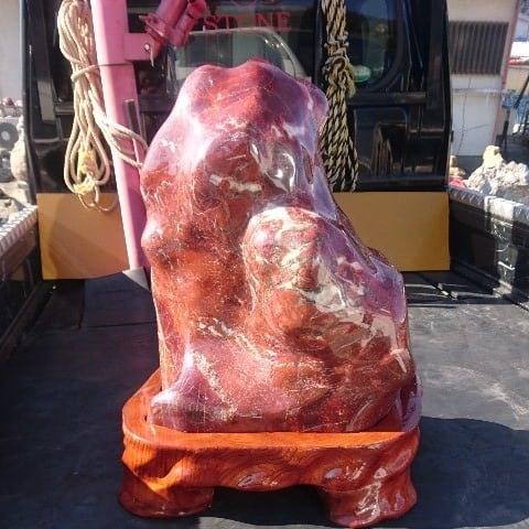 特大紅加茂石92キロ 庭石 鑑賞石 原石 置物 オブジェ インテリア | 61STONE