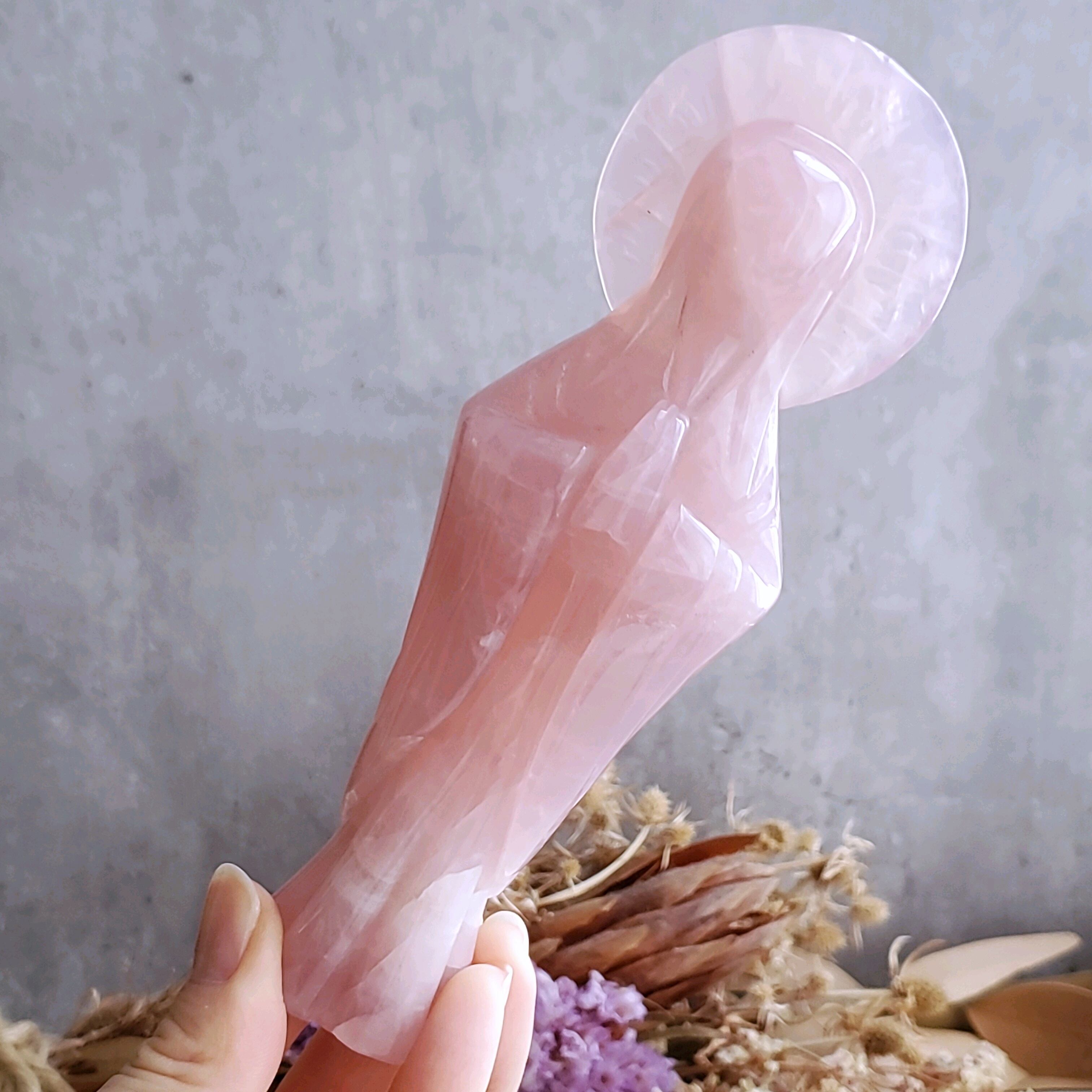 ローズクォーツ マリア像 | ホシノカケラ STONE/AROMA/ART