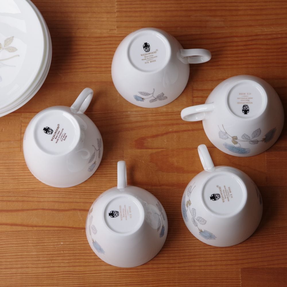 ウェッジウッド アイスローズ ブルー 薔薇 花柄 コーヒーカップ