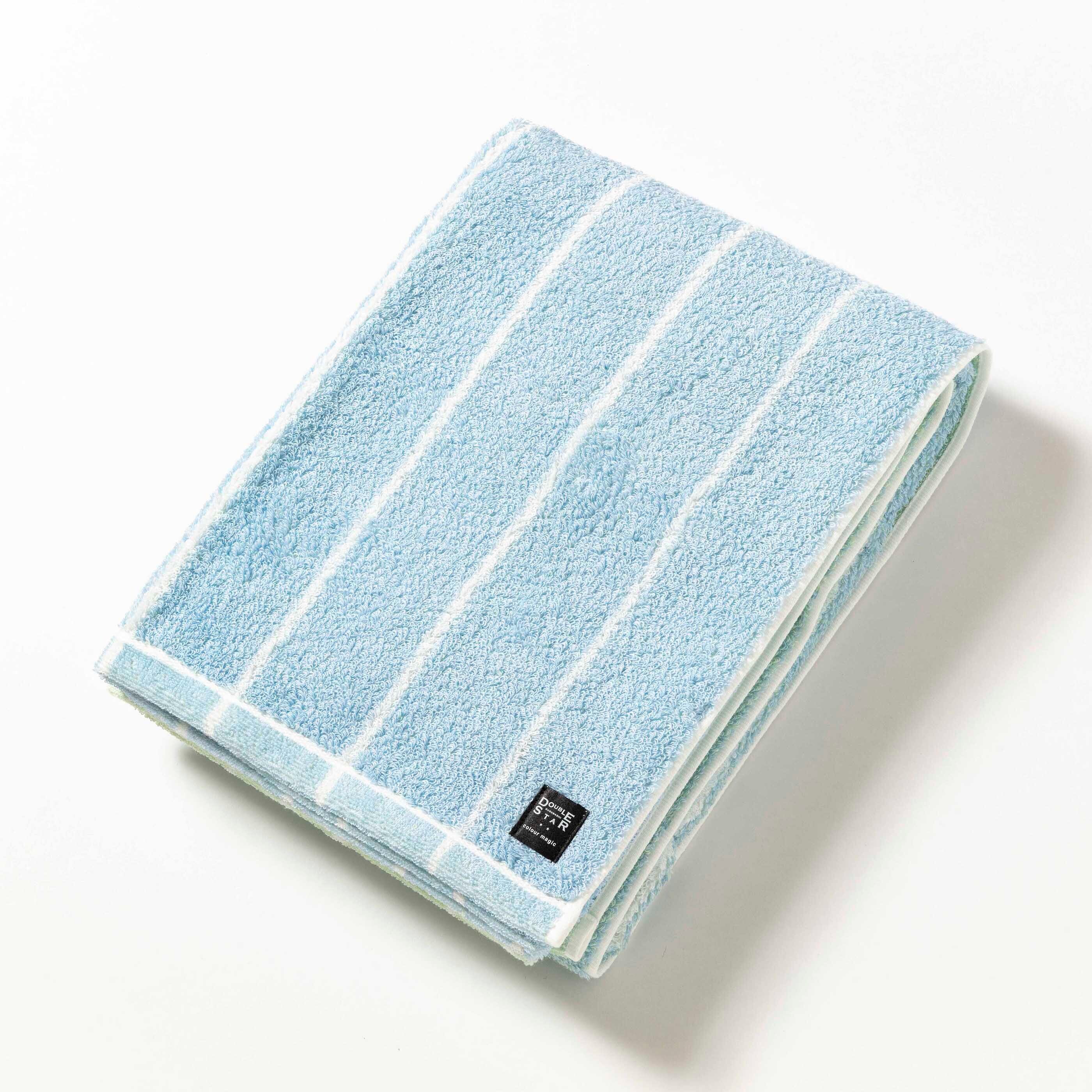 DOUBLE STAR ニュアンスカラー バスタオル／ブルー 1-69341-11-B