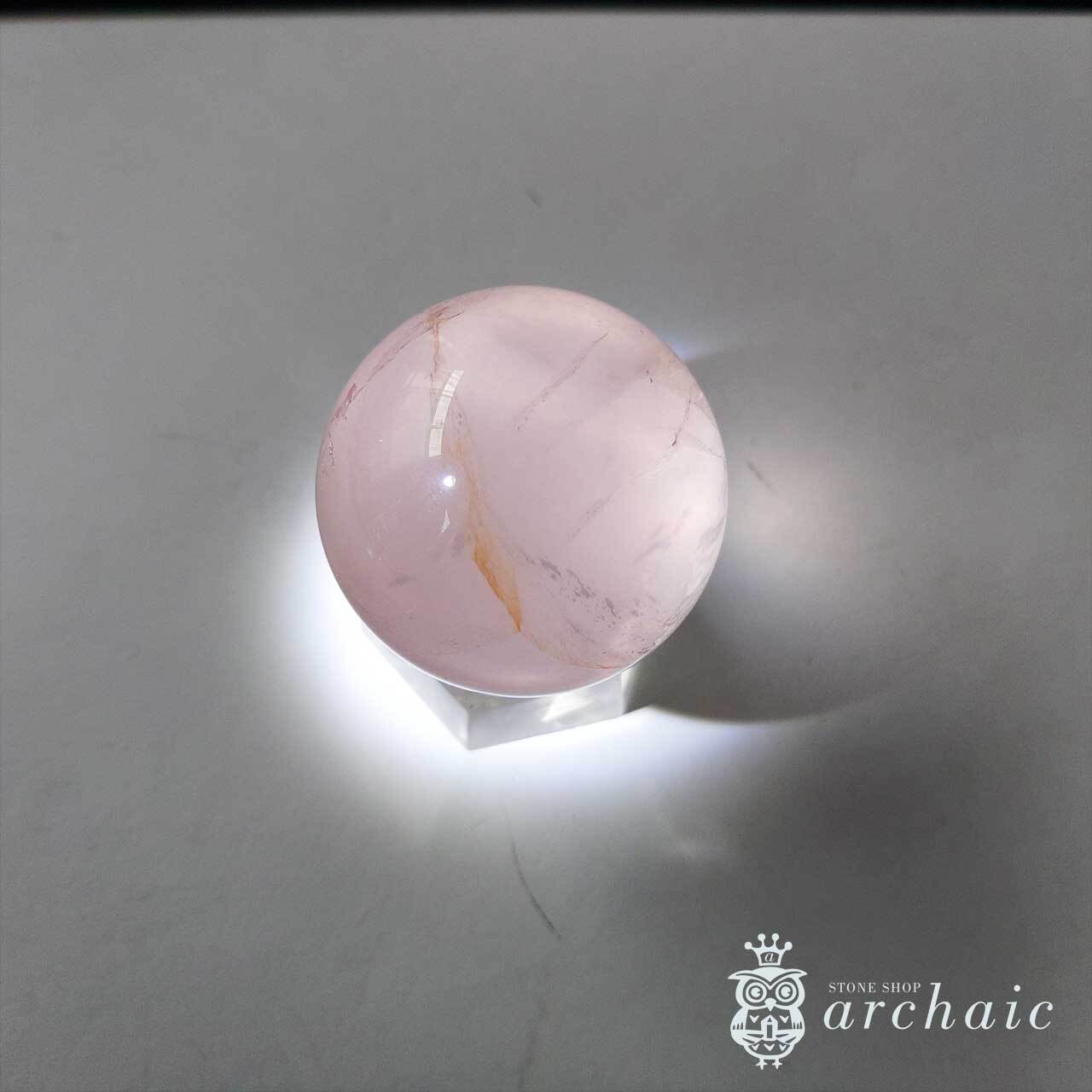 マダガスカル産スターローズクォーツの丸玉(33.5mm) | ストーン