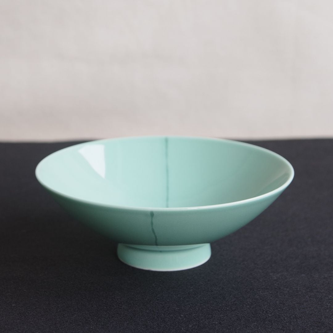 再入荷】【新品】 白山陶器（波佐見焼） 平茶碗 飯碗 D-22 エメラルド
