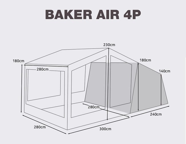 完全予約販売受付中】キャンプ ベイカーエアーテント 4P エアーテント