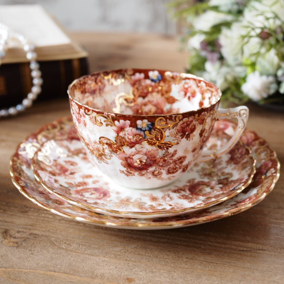 英国アンティーク サミュエルラドフォード イマリフラワー トリオA