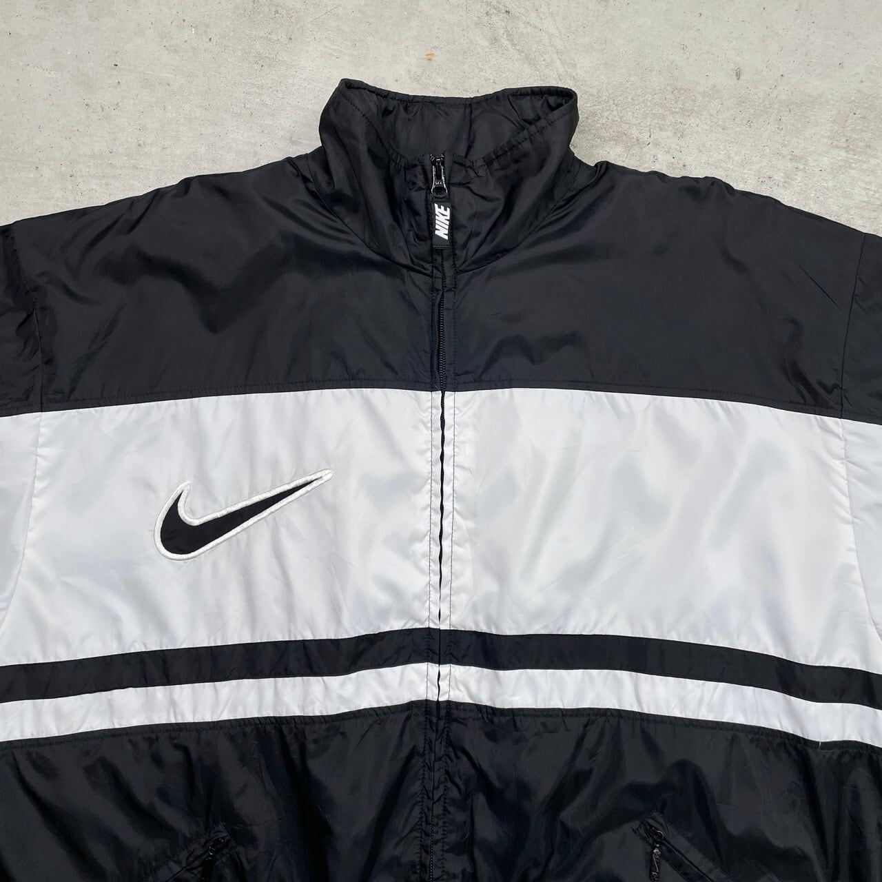 90年代 NIKE ナイキ ロゴ刺繍 ナイロンジャケット トラックジャケット
