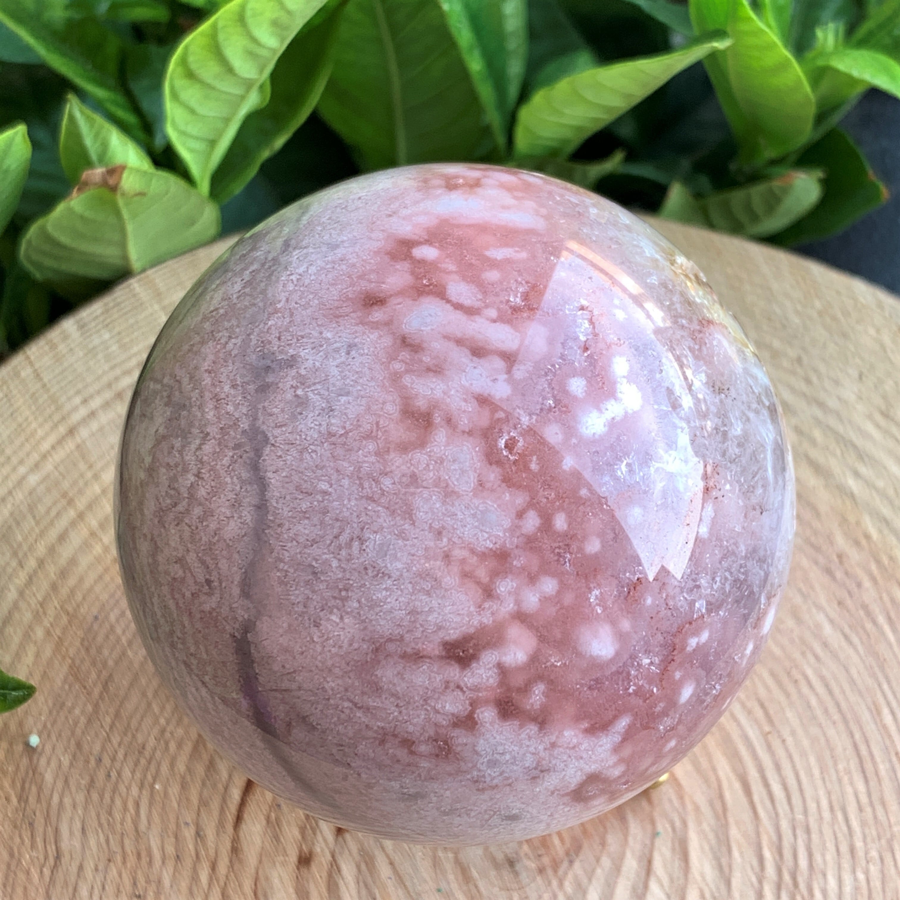 ピンクアメジスト＆ 桜瑪瑙 共生 スフィア 【置物】天然石 | 天然石