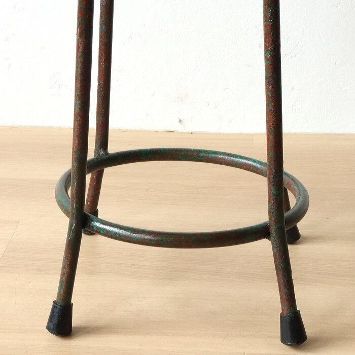 ヴィンテージ アイアンスツール⑦ 無垢材 鉄脚 古家具 レトロ | RENOKA