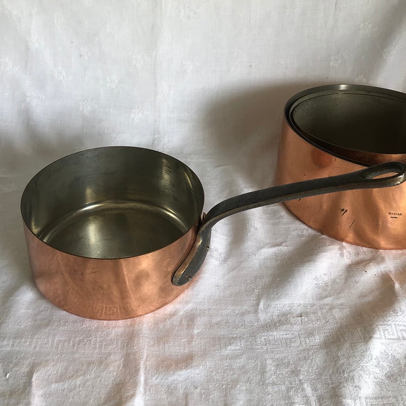 フランス製 FABRICATION FRANCAISE 銅片手鍋 銅鍋 直径160mm 12KWbl7