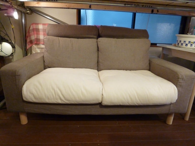 MUJI 無印良品 ワイドアーム2シーターソファ ヘッドレスト付き