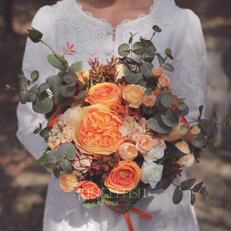 ビタミンオレンジ系ブーケ:アーティフィシャルフラワー | Miharu shop