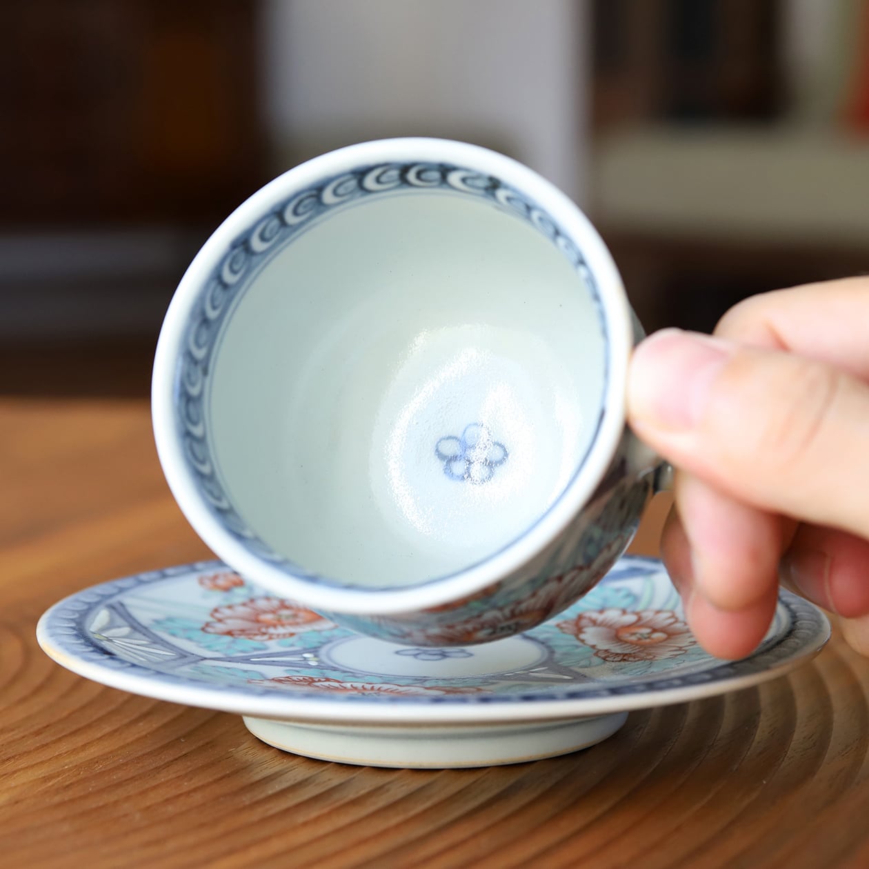 六代・佐藤走波 染錦牡丹紋 コーヒー碗皿 （有田焼） | にっこう生活館