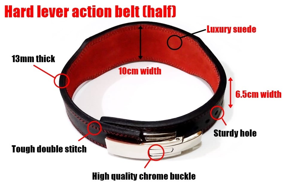 本牛革ERGレバーアクションパワーベルト13mm極厚ハード仕上げ(ハーフ