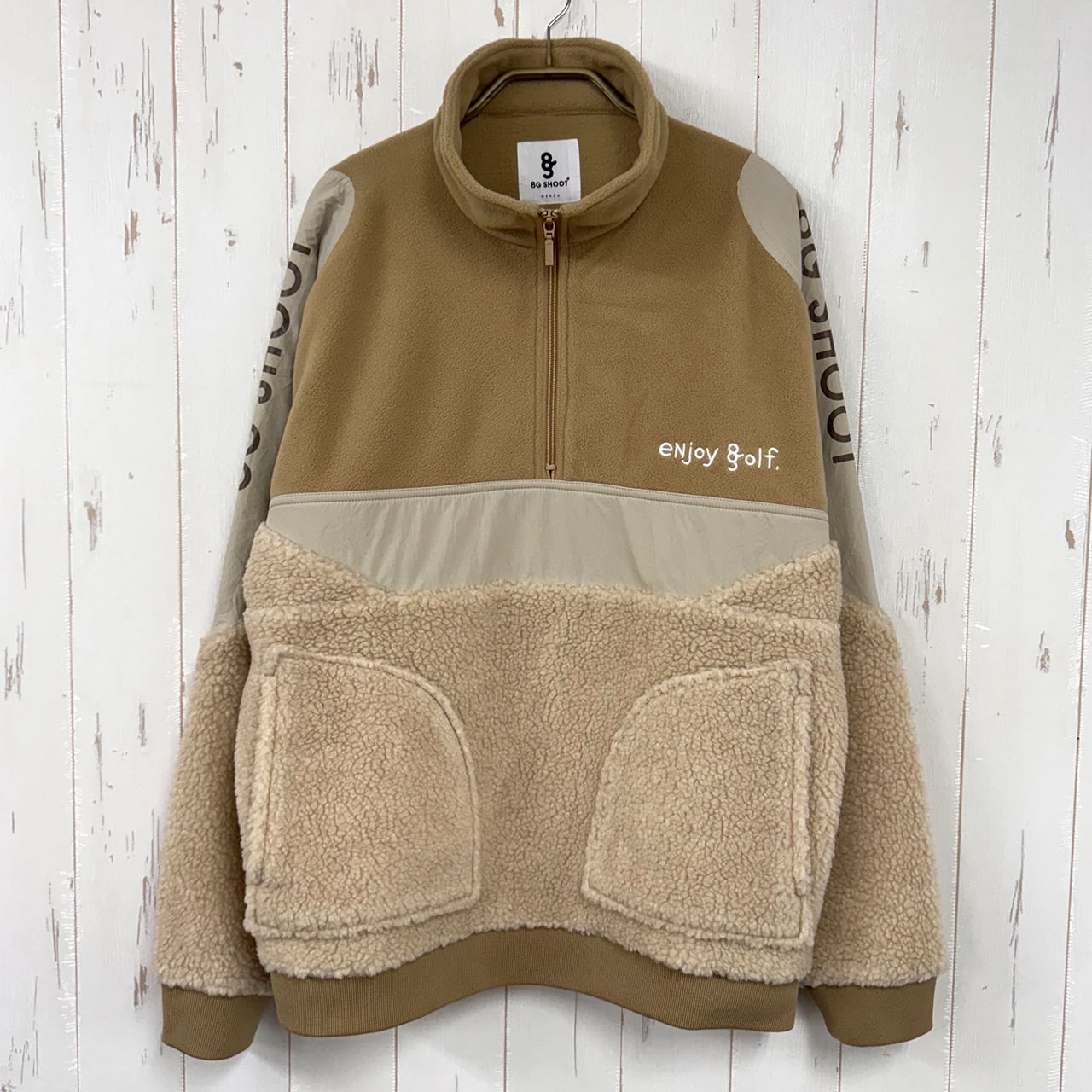 BOA FLEECE HALF ZIP PULLOVER JACKET -BEIGE- | 8G SHOOT WEBSTORE