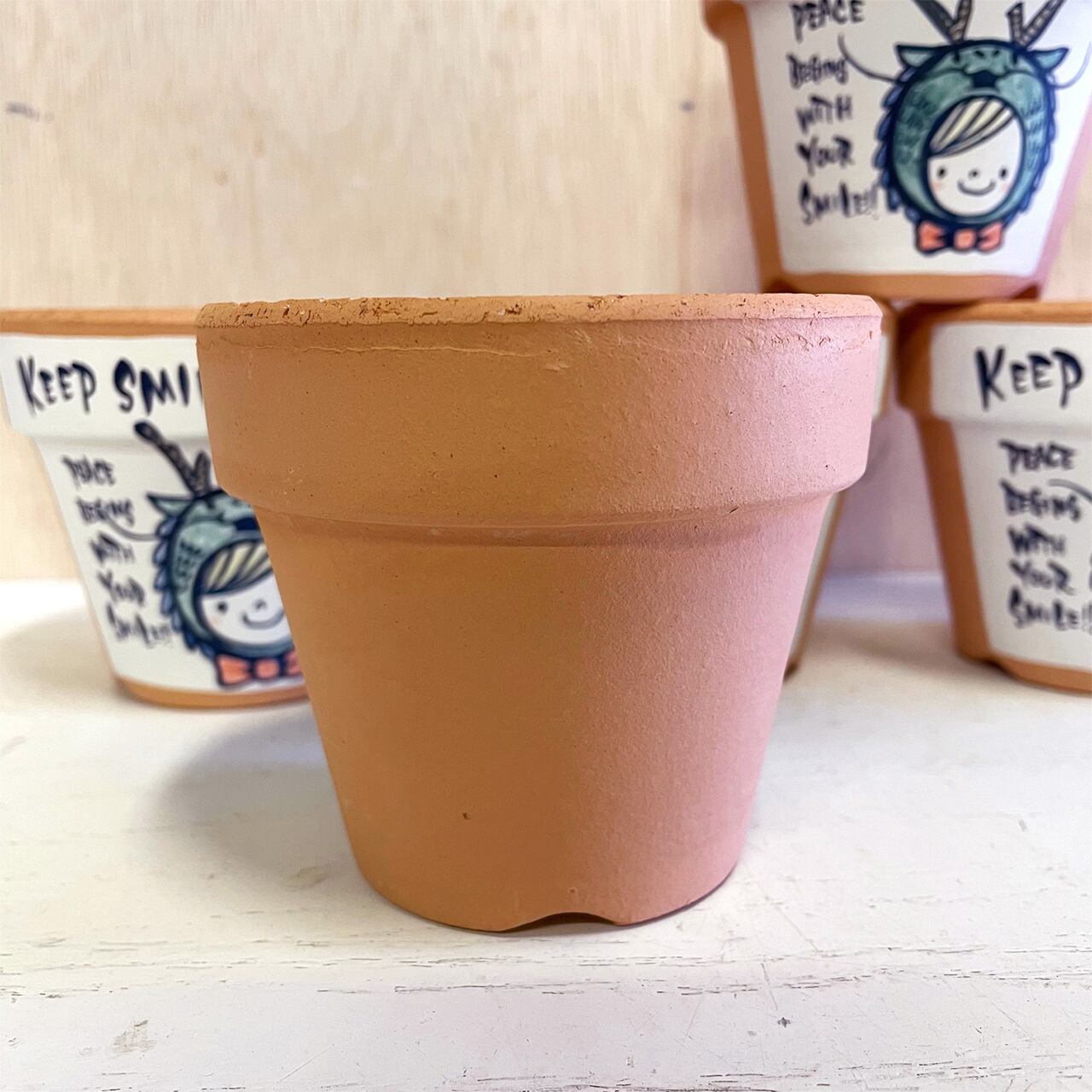 抽選販売【リメイク鉢】3号丸鉢 辰鉢 KEEP SMILINGシリーズ | naco:Re