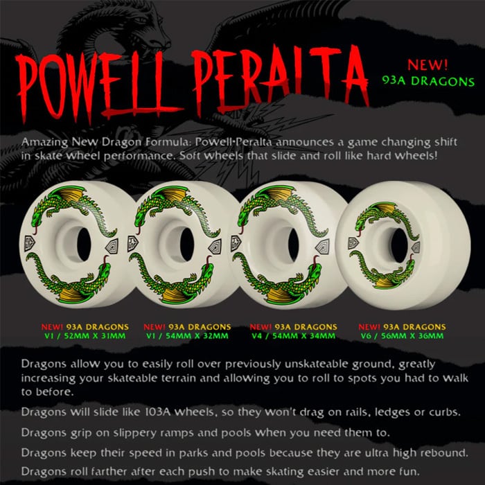 POWELL PERALTA パウエルペラルタ ウィール スケボー WHEEL DRAGONS