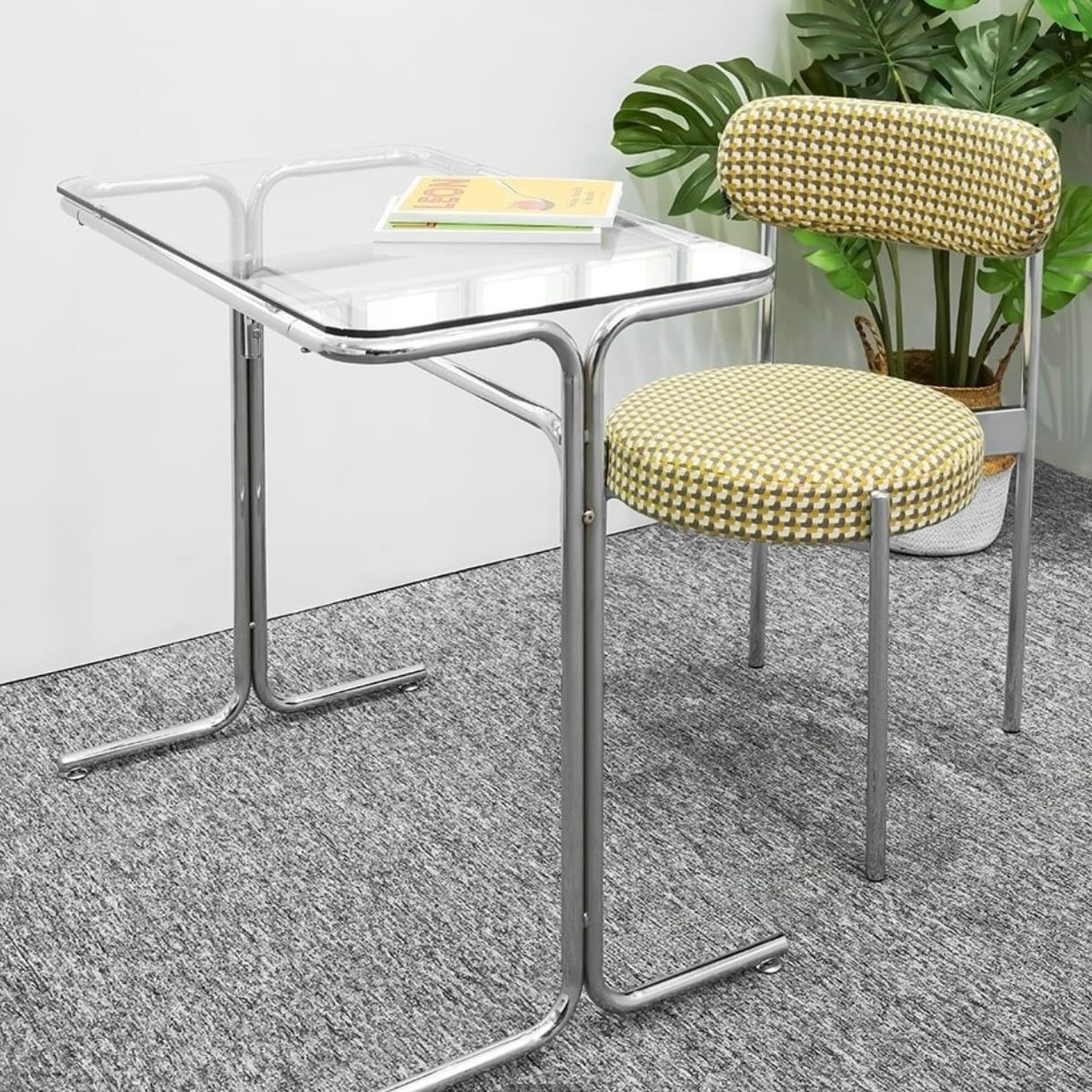 butter midcentury clear glass table / バター ミッドセンチュリー