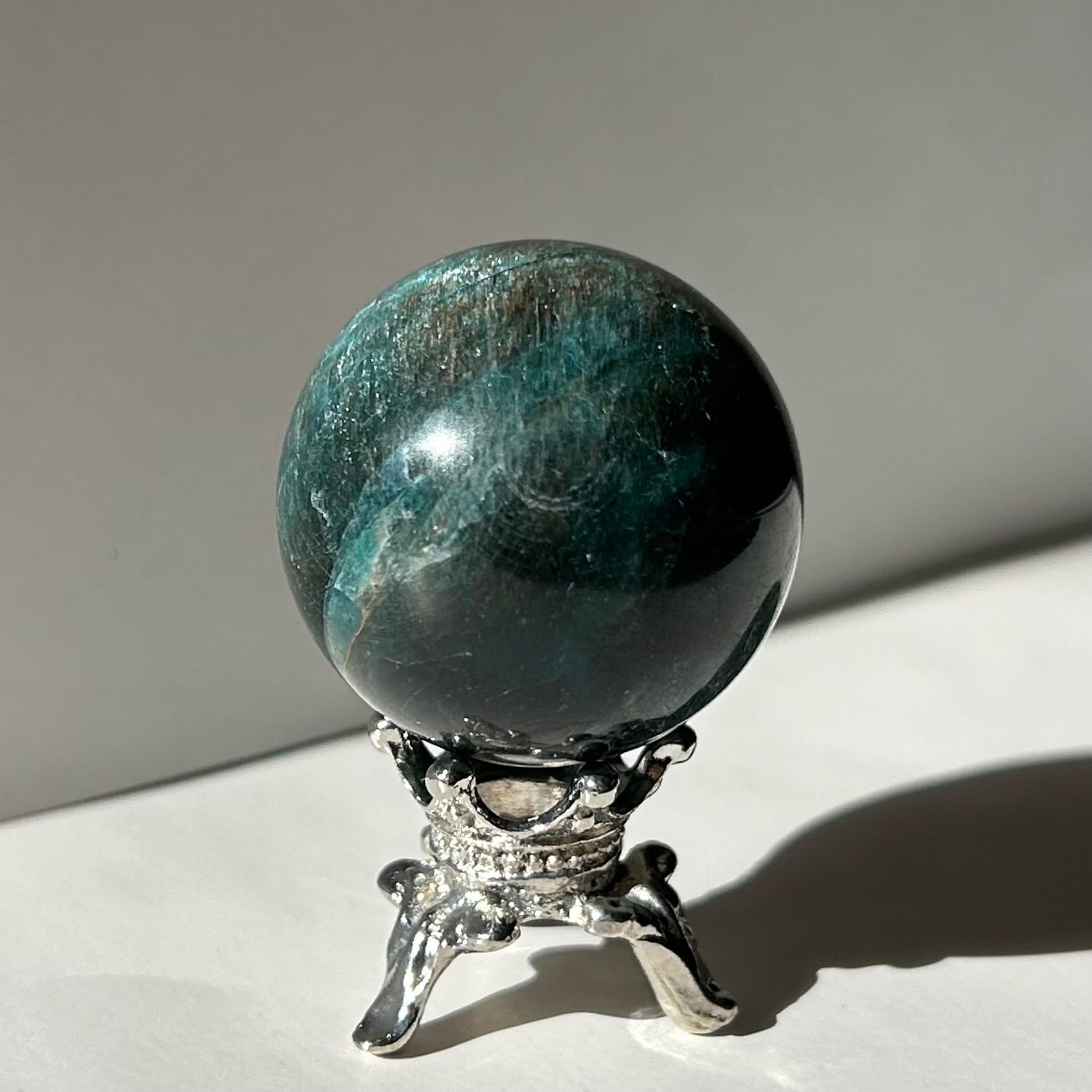 アパタイト+サンストーン共生 スフィア 天然石 | BLUE MOON STONE